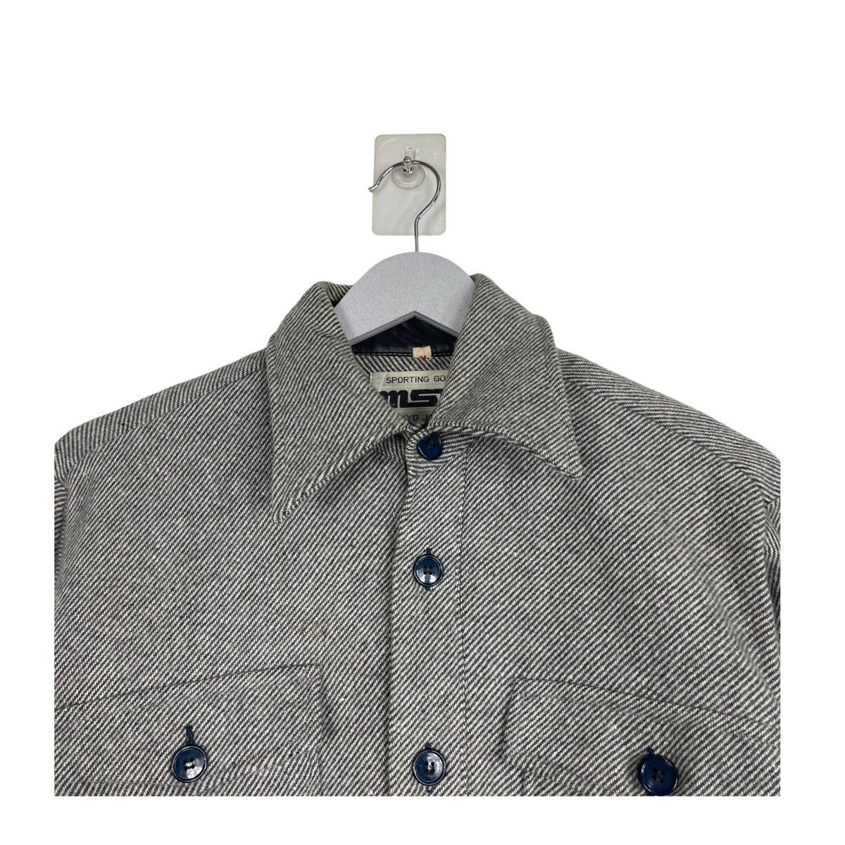 Issey Miyake × Japanese Brand × Vintage 💥80s MSF SPORTING GOOD BUTTON WOOL WORKER SHIRT Size US L / EU 52-54 / 3 - 4 Thumbnail