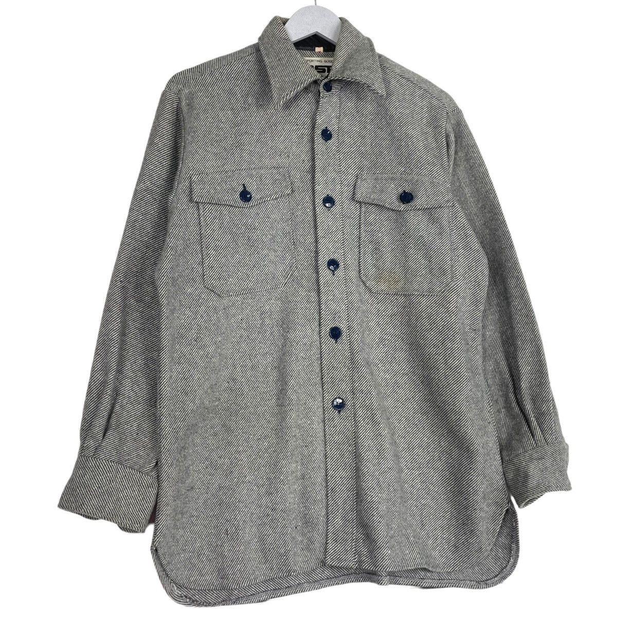 Issey Miyake × Japanese Brand × Vintage 💥80s MSF SPORTING GOOD BUTTON WOOL WORKER SHIRT Size US L / EU 52-54 / 3 - 3 Thumbnail