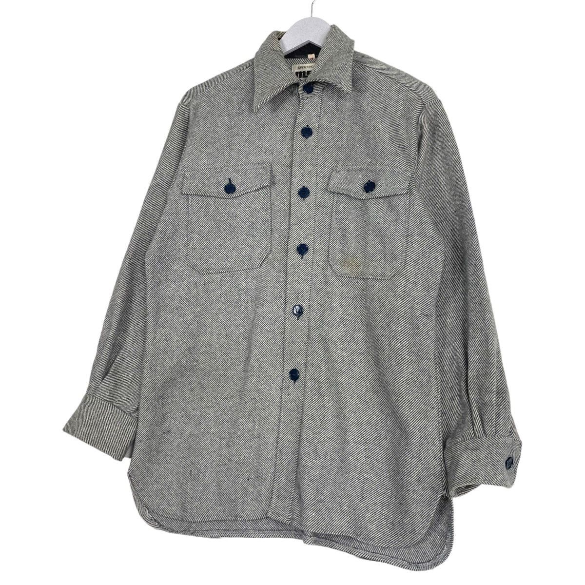 Issey Miyake × Japanese Brand × Vintage 💥80s MSF SPORTING GOOD BUTTON WOOL WORKER SHIRT Size US L / EU 52-54 / 3 - 2 Thumbnail