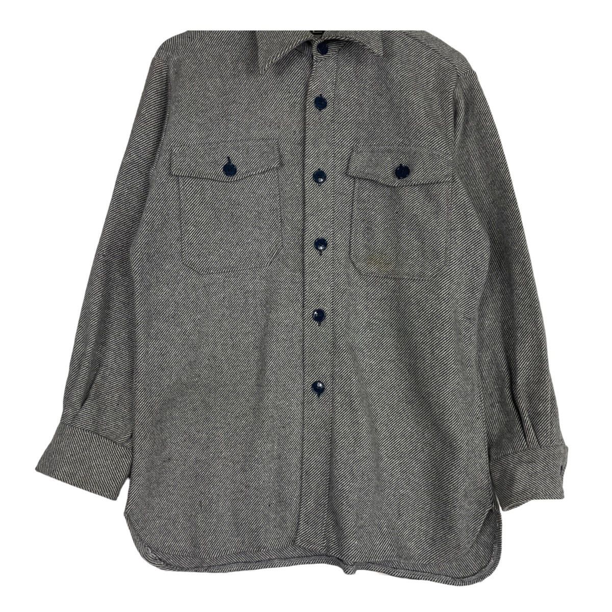 Issey Miyake × Japanese Brand × Vintage 💥80s MSF SPORTING GOOD BUTTON WOOL WORKER SHIRT Size US L / EU 52-54 / 3 - 5 Thumbnail