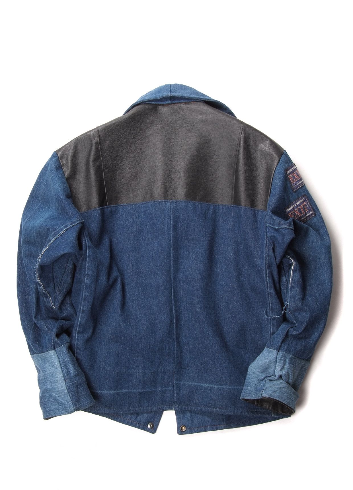 Handmade × Japanese Brand × The Recycled Planet Heavyweight Reworked Jacket Denim + Leather Size US S / EU 44-46 / 1 - 2 Thumbnail