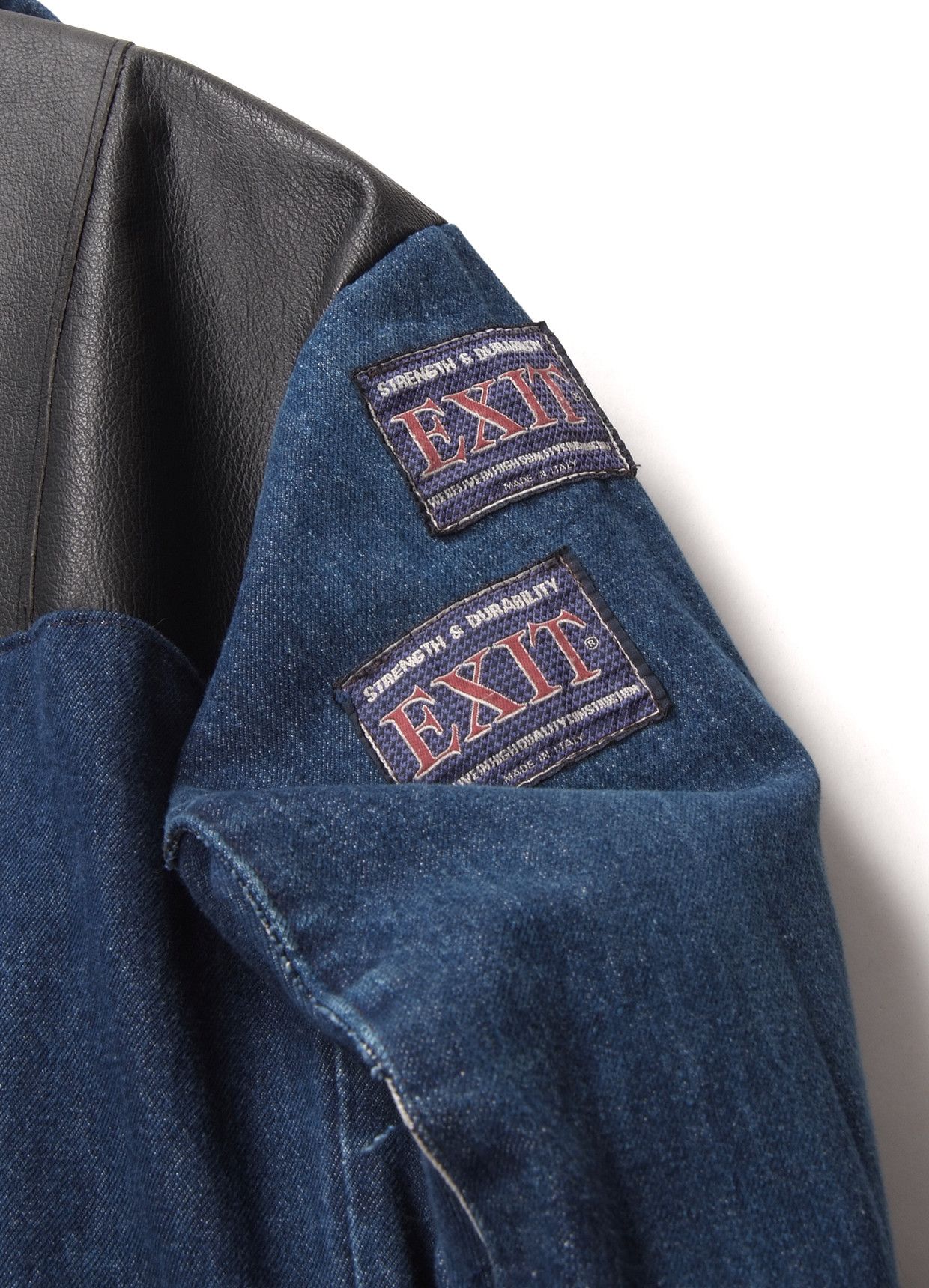 Handmade × Japanese Brand × The Recycled Planet Heavyweight Reworked Jacket Denim + Leather Size US S / EU 44-46 / 1 - 8 Thumbnail