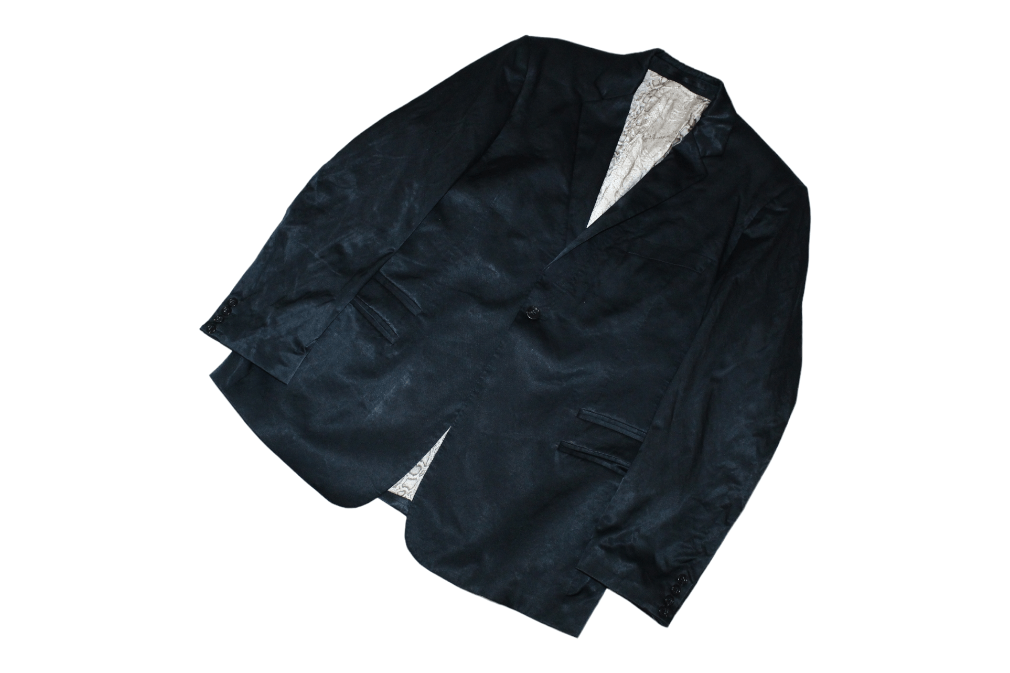 Just Cavalli Cavalli Satin Cotton-Blend Animal Print Lined Tuxedo Jacket Size US XL / EU 56 / 4 - 4 Thumbnail