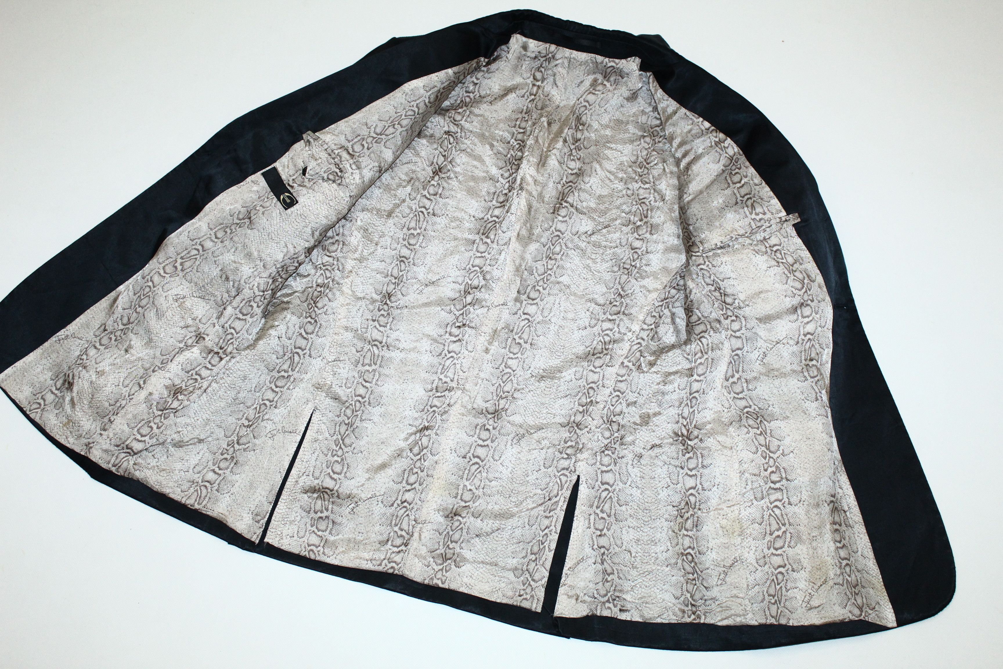 Just Cavalli Cavalli Satin Cotton-Blend Animal Print Lined Tuxedo Jacket Size US XL / EU 56 / 4 - 6 Thumbnail