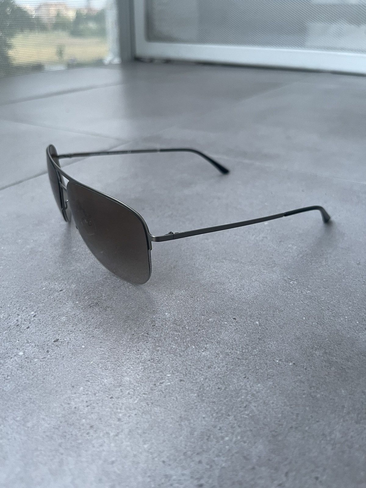 Armani × Emporio Armani × Giorgio Armani Giorgio Armani AR6007 3037/8E SilverBlack Aviator Sunglasses Size ONE SIZE - 4 Thumbnail