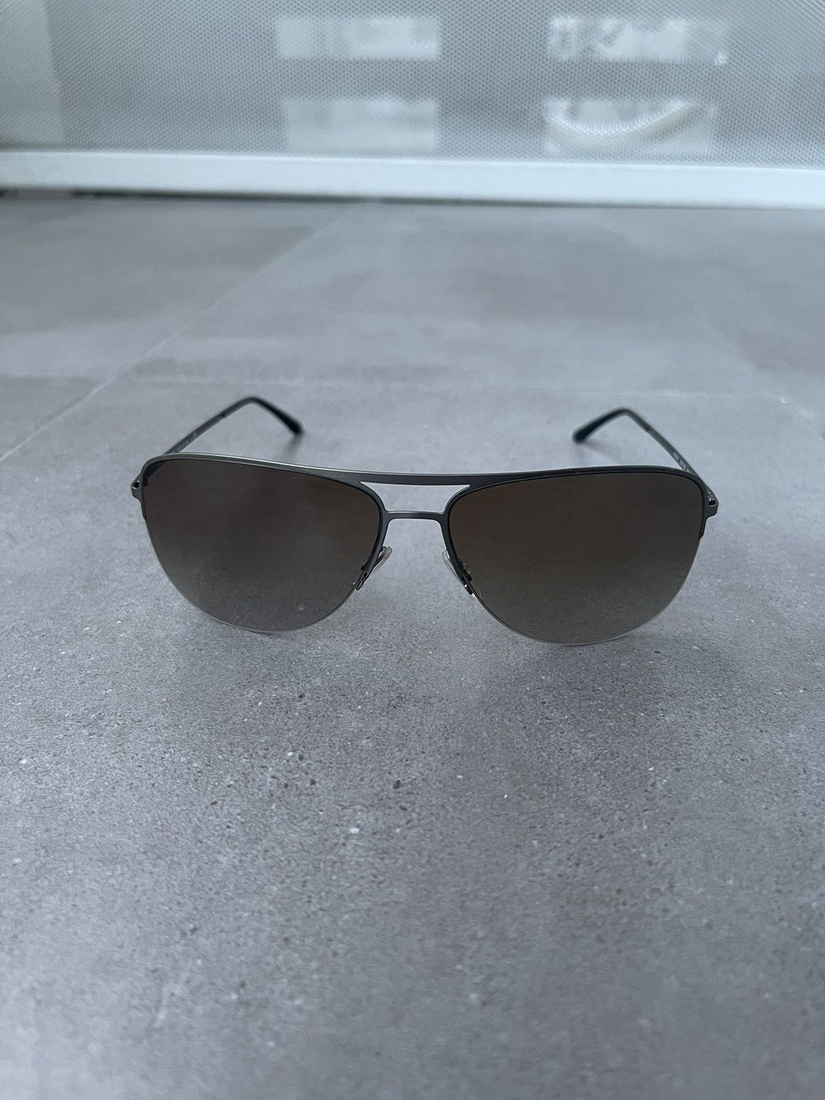 Armani × Emporio Armani × Giorgio Armani Giorgio Armani AR6007 3037/8E SilverBlack Aviator Sunglasses Size ONE SIZE - 2 Thumbnail