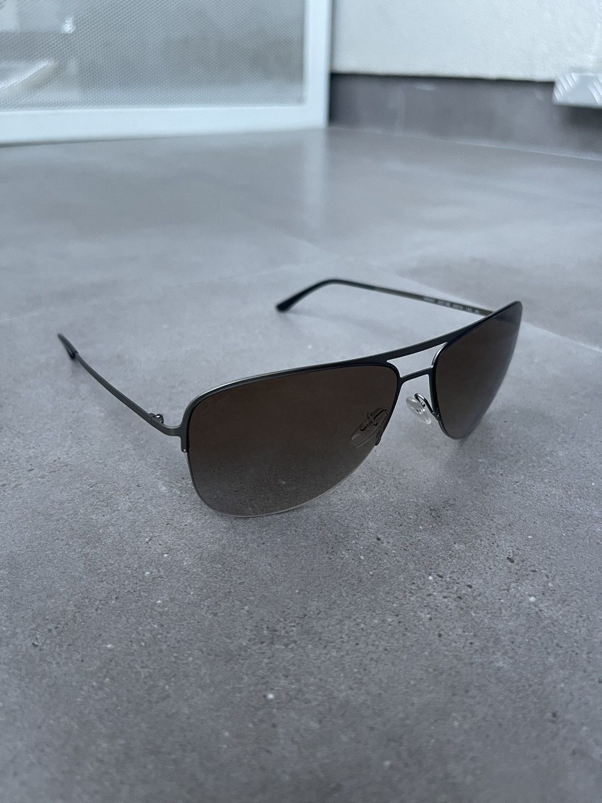 Armani × Emporio Armani × Giorgio Armani Giorgio Armani AR6007 3037/8E SilverBlack Aviator Sunglasses Size ONE SIZE - 3 Thumbnail