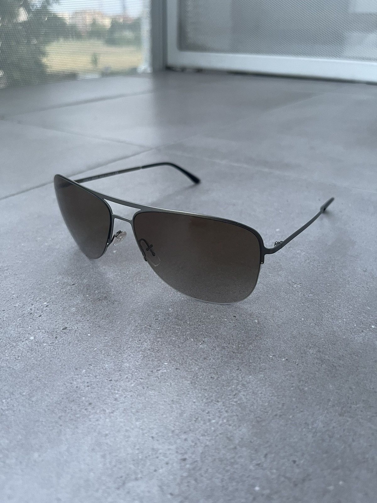 Armani × Emporio Armani × Giorgio Armani Giorgio Armani AR6007 3037/8E SilverBlack Aviator Sunglasses Size ONE SIZE - 1 Thumbnail