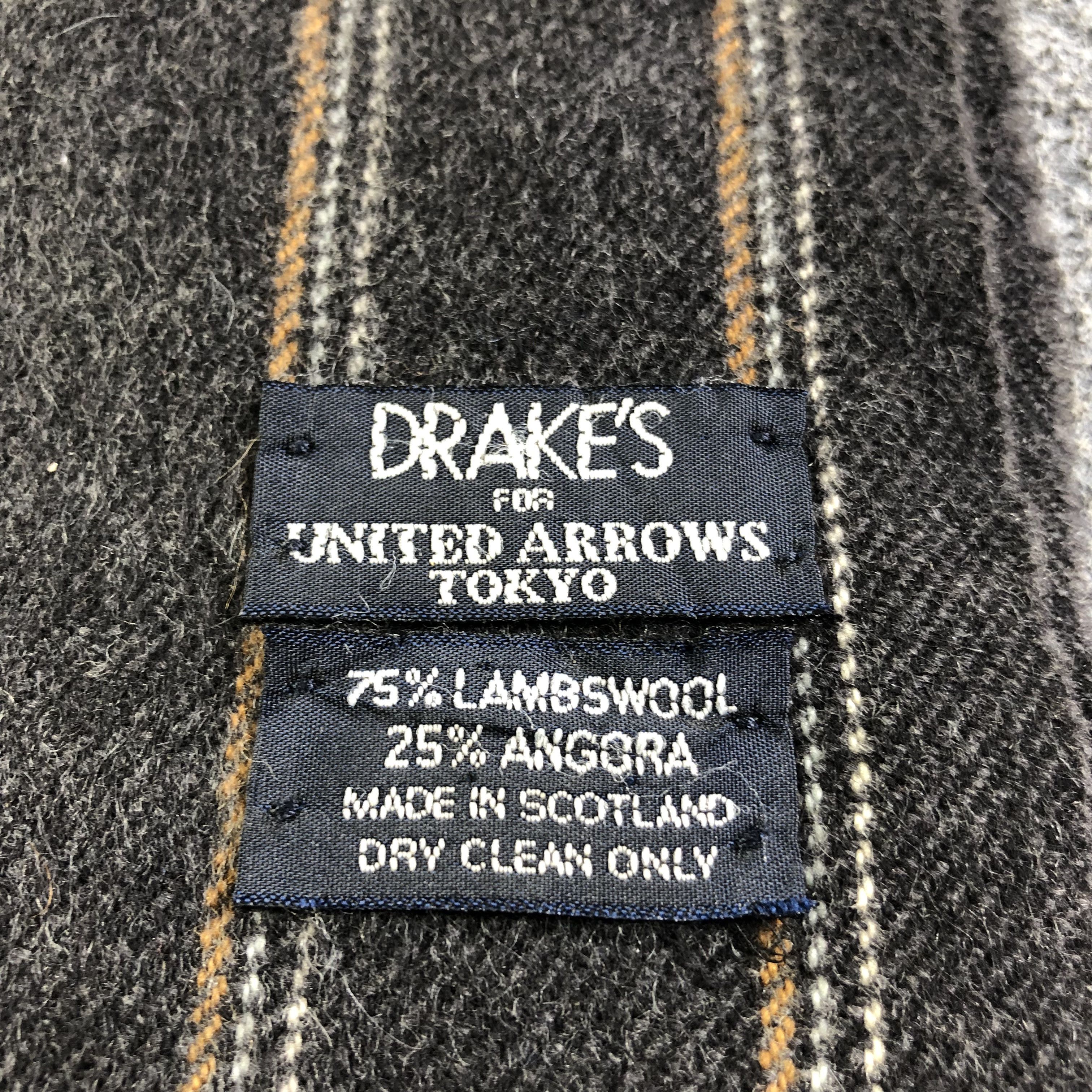 Drake's Drake's X United Arrow Striped Wool Scarf Muffler V1905 Size ONE SIZE - 5 Thumbnail