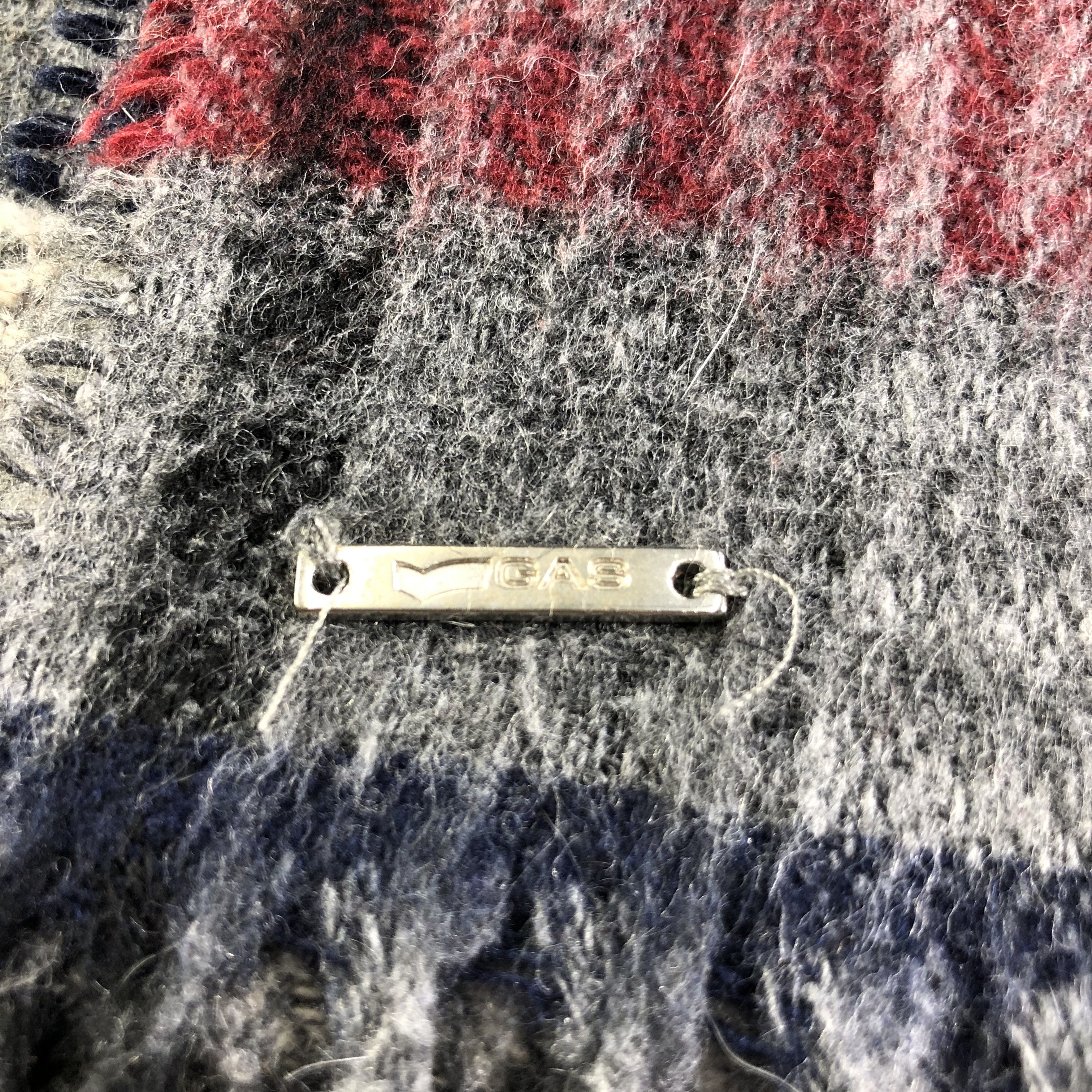 GAS GAS Tartan Wool Scarf Muffler V1918 Size ONE SIZE - 4 Thumbnail