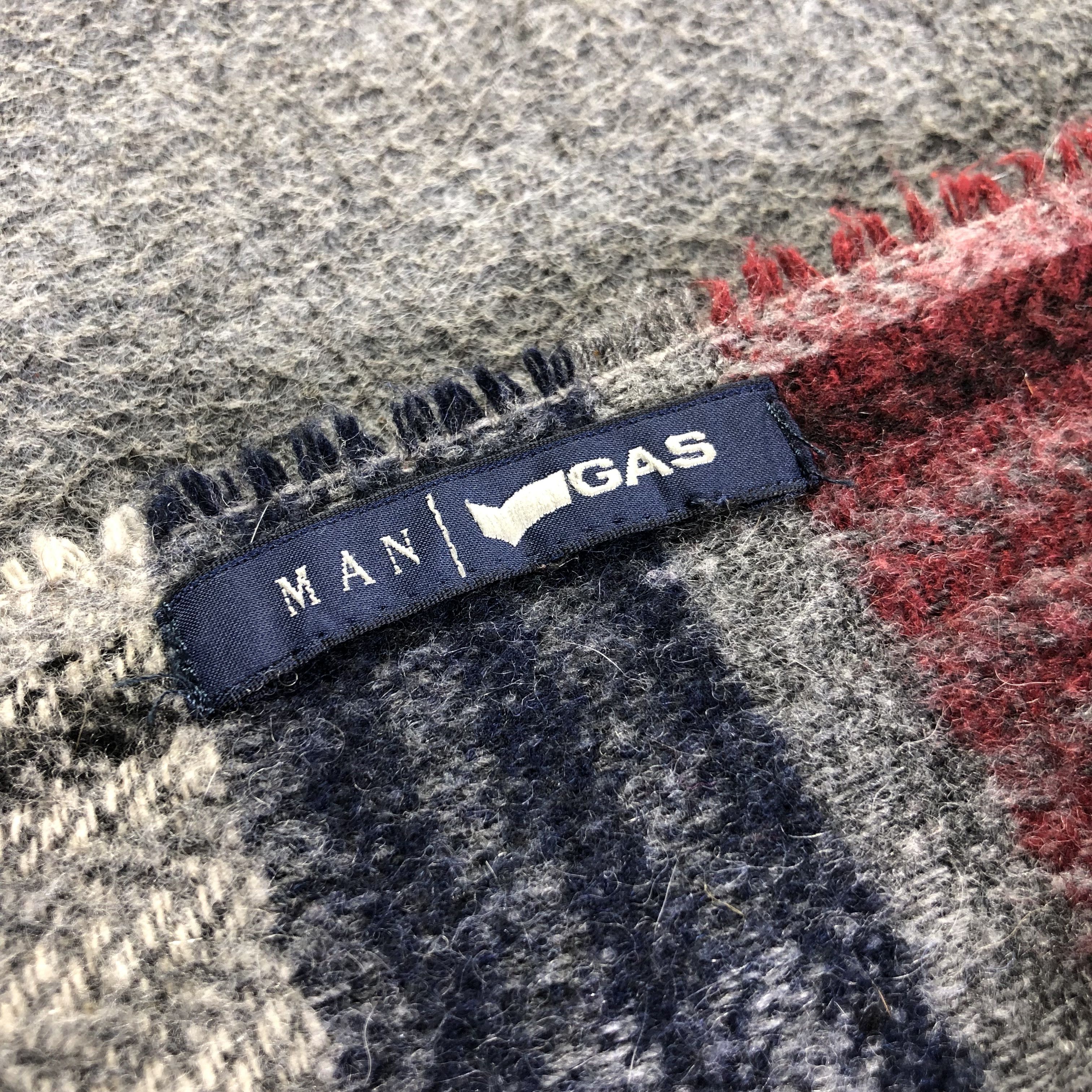 GAS GAS Tartan Wool Scarf Muffler V1918 Size ONE SIZE - 5 Thumbnail
