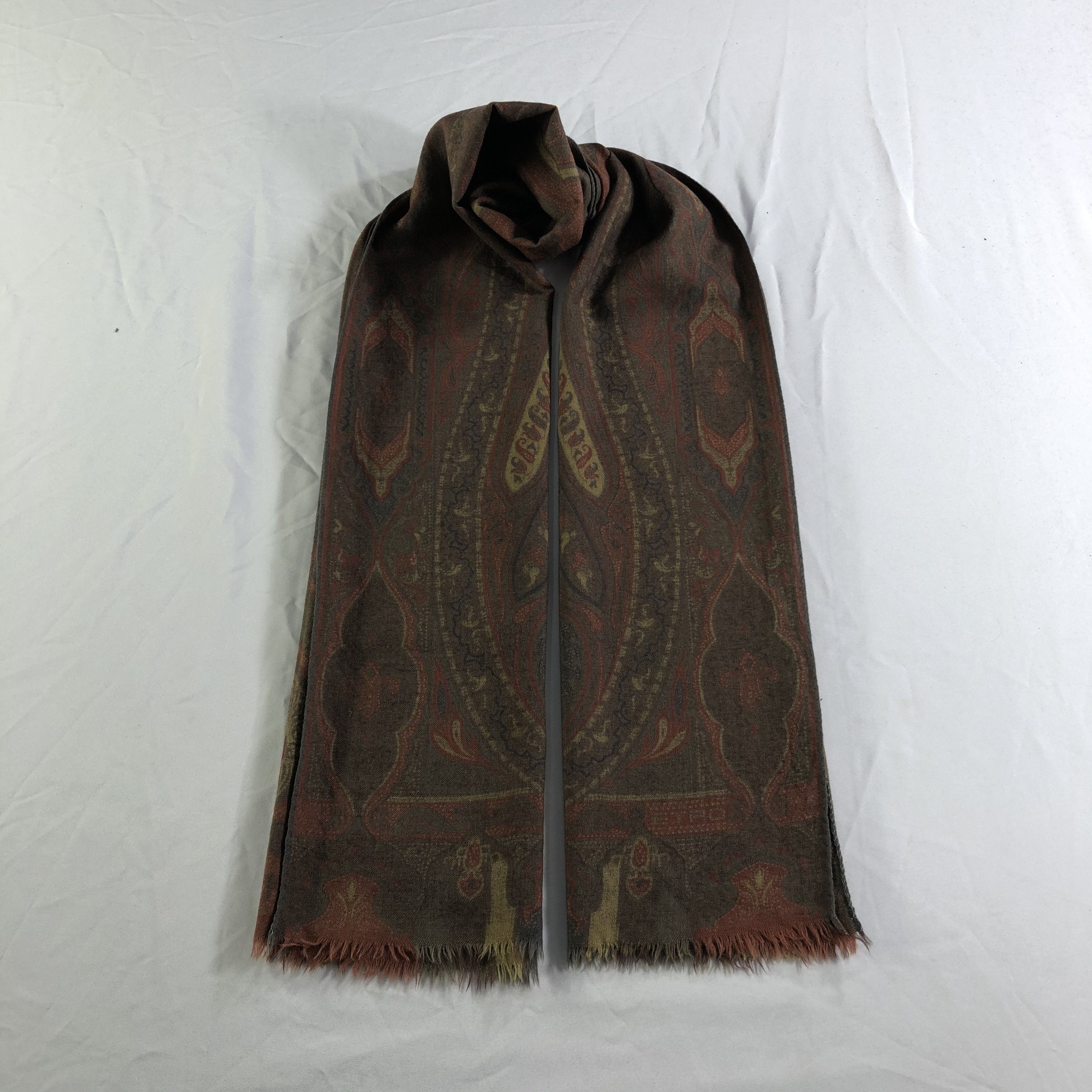 Etro Etro Paisley Silk/Wool Scarf Muffler Neckwear V2399 Size ONE SIZE - 1 Thumbnail