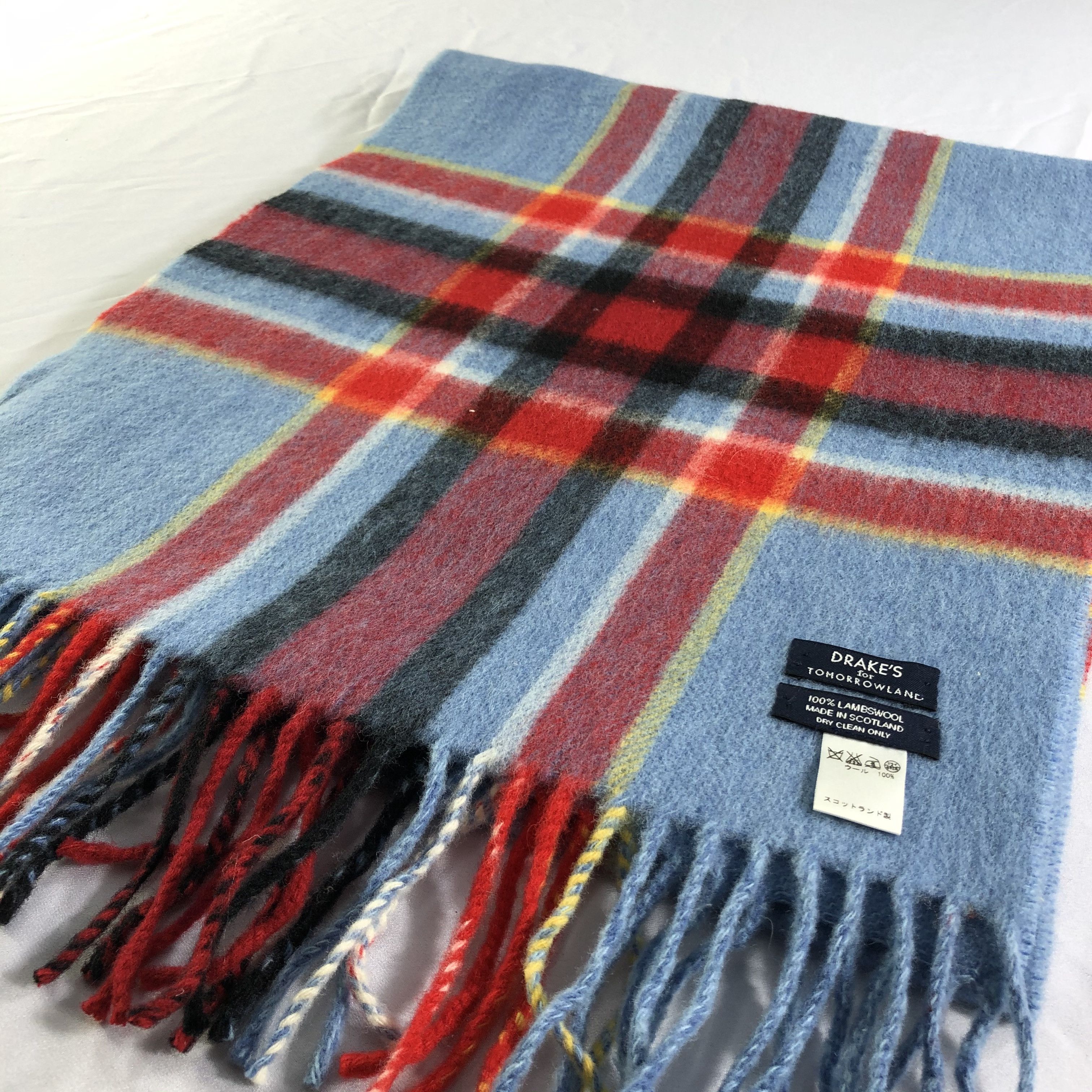 Drake's Drake's Tartan Wool Scarf Muffler Neckwear V2424 Size ONE SIZE - 4 Thumbnail