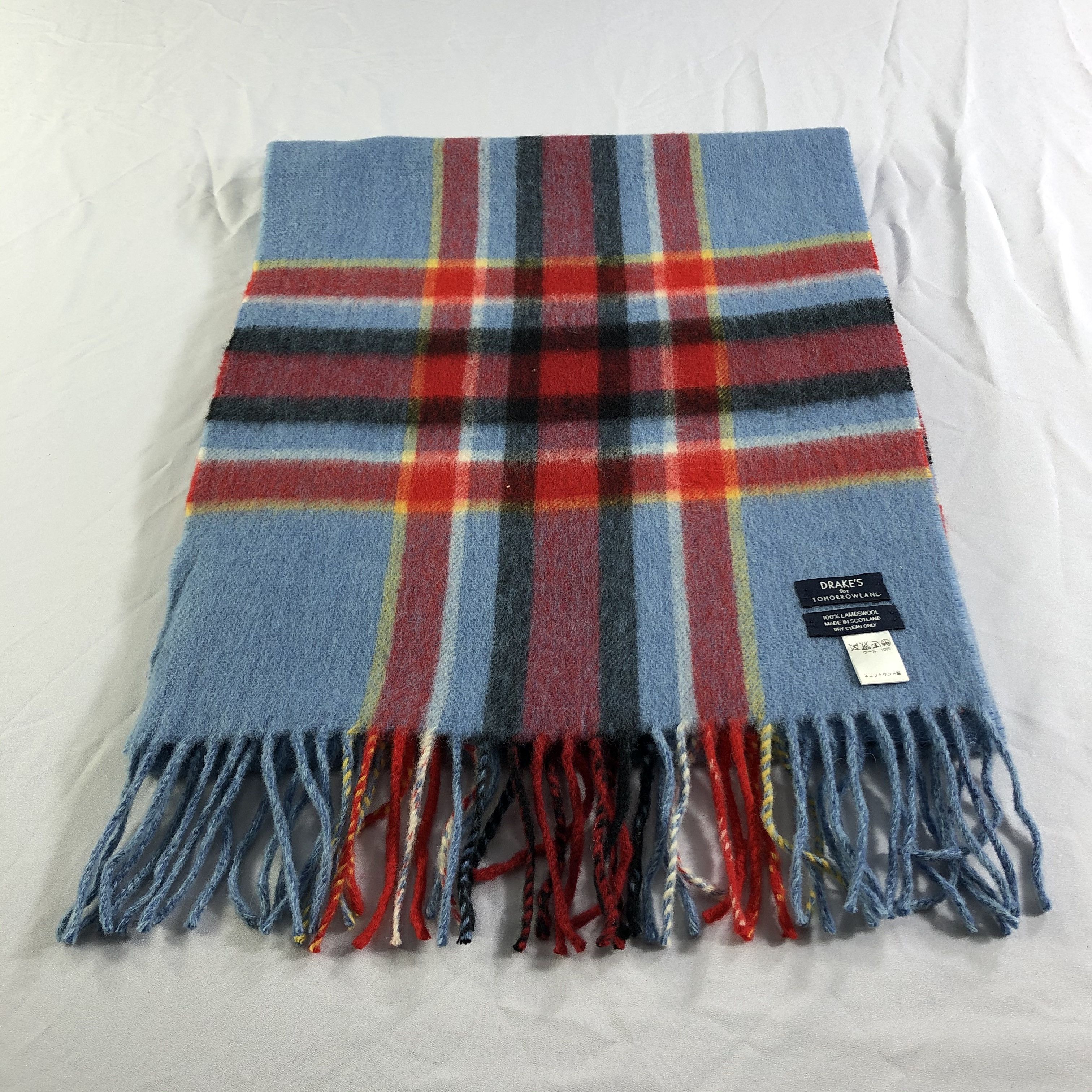 Drake's Drake's Tartan Wool Scarf Muffler Neckwear V2424 Size ONE SIZE - 3 Thumbnail