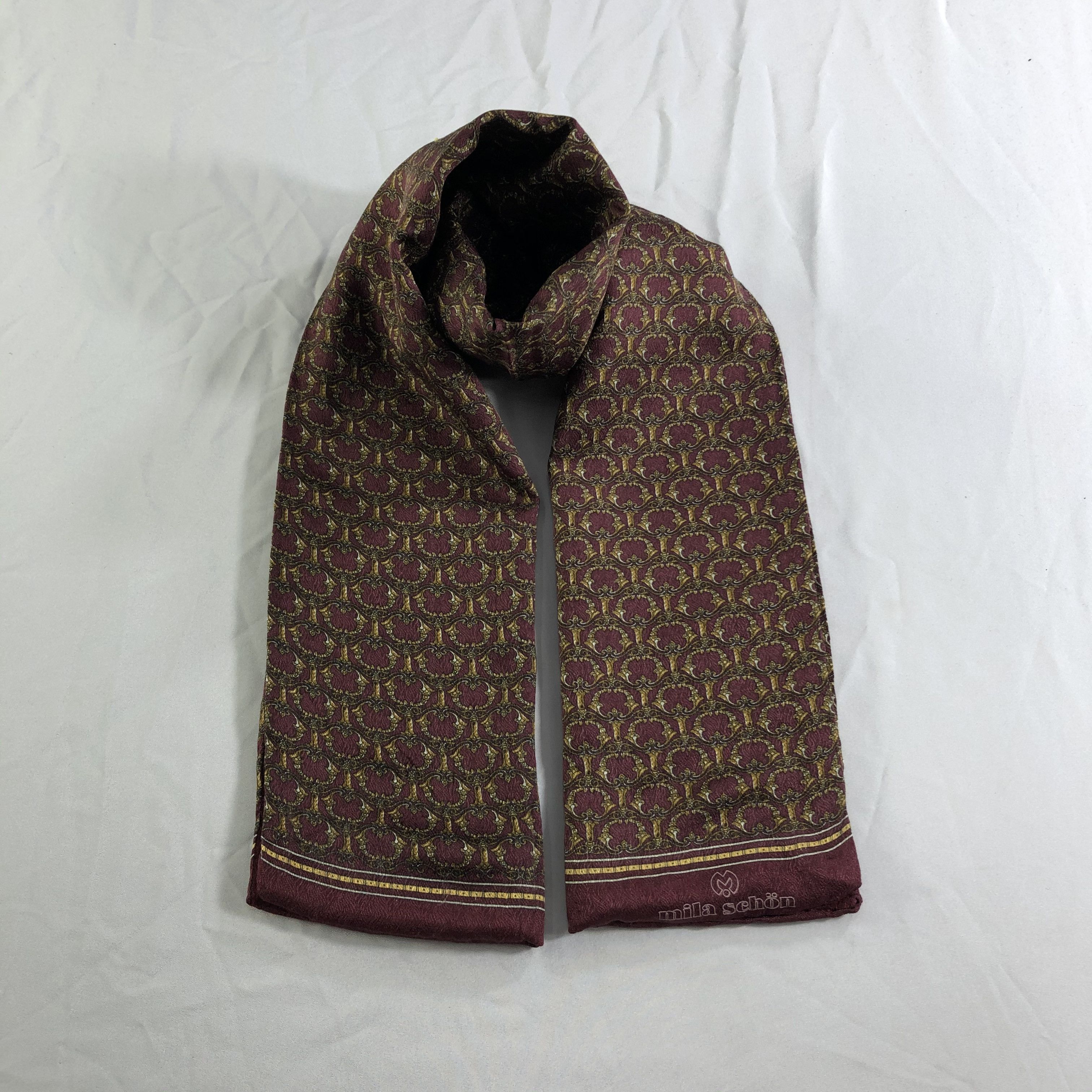 Mila Schon Mila Schon Paisley Silk/Wool Scarf Muffler Neckwear V2450 Size ONE SIZE - 1 Thumbnail