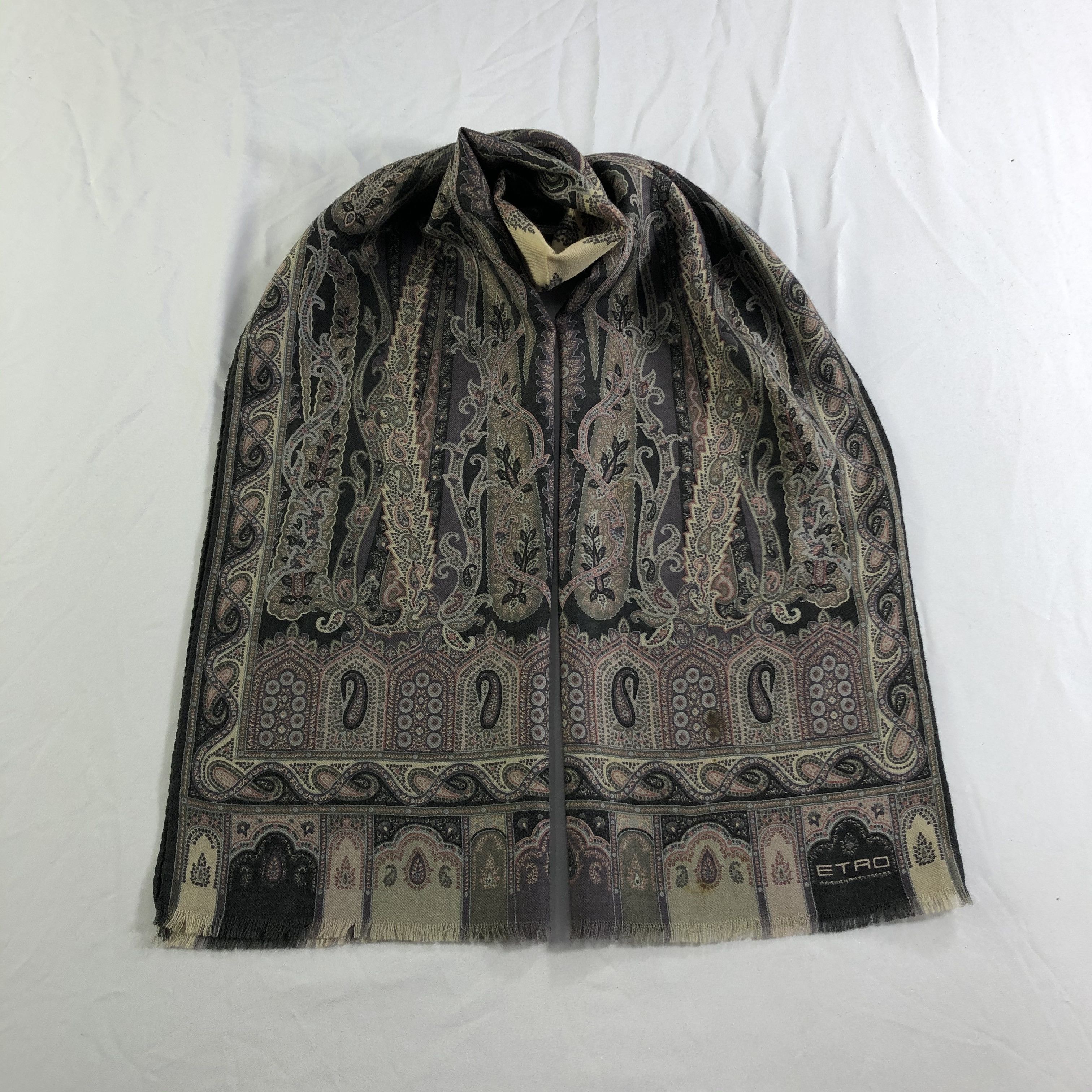 Etro Etro Paisley Silk/Wool Stole Scarf Muffler Neckwear V2455 Size ONE SIZE - 2 Thumbnail