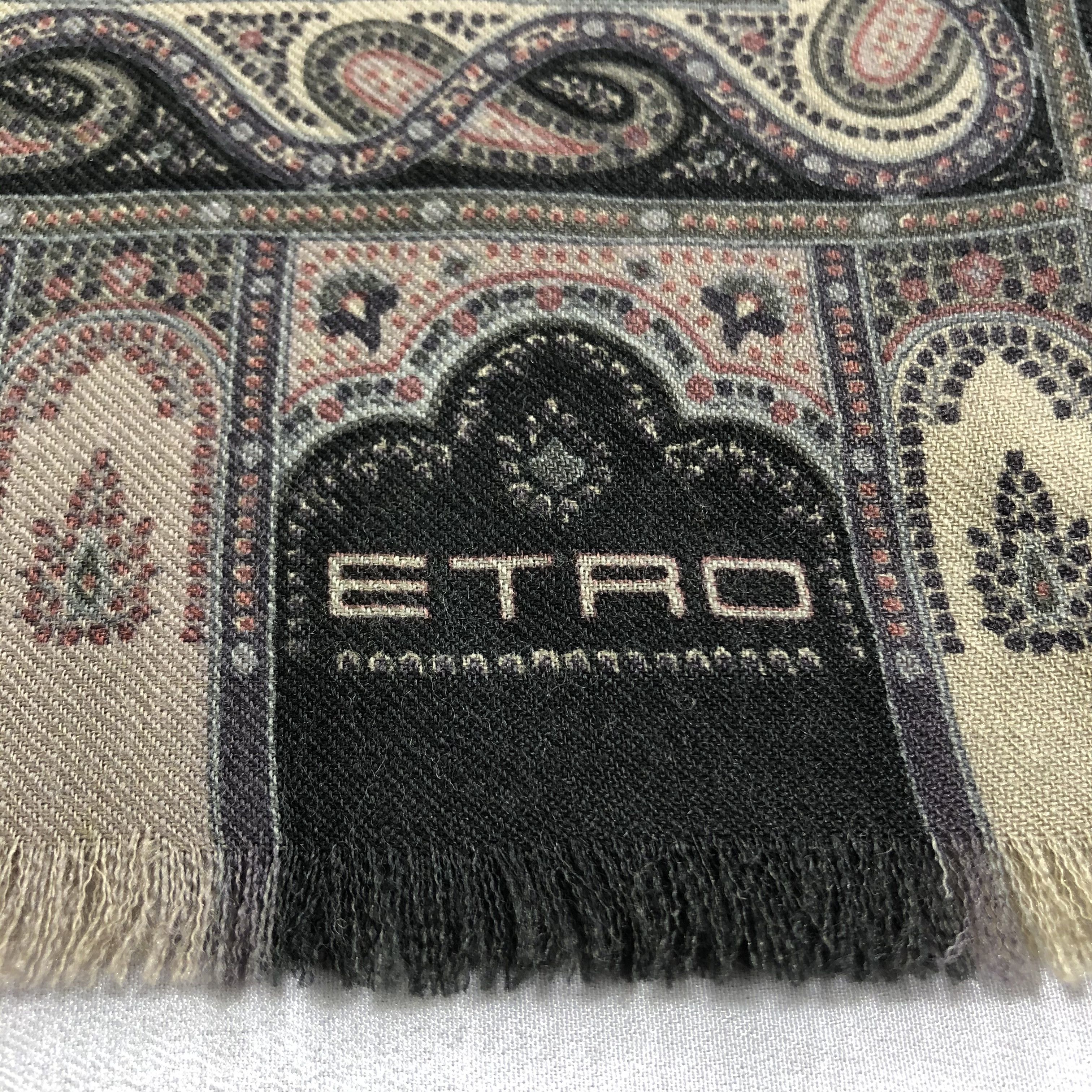 Etro Etro Paisley Silk/Wool Stole Scarf Muffler Neckwear V2455 Size ONE SIZE - 4 Thumbnail