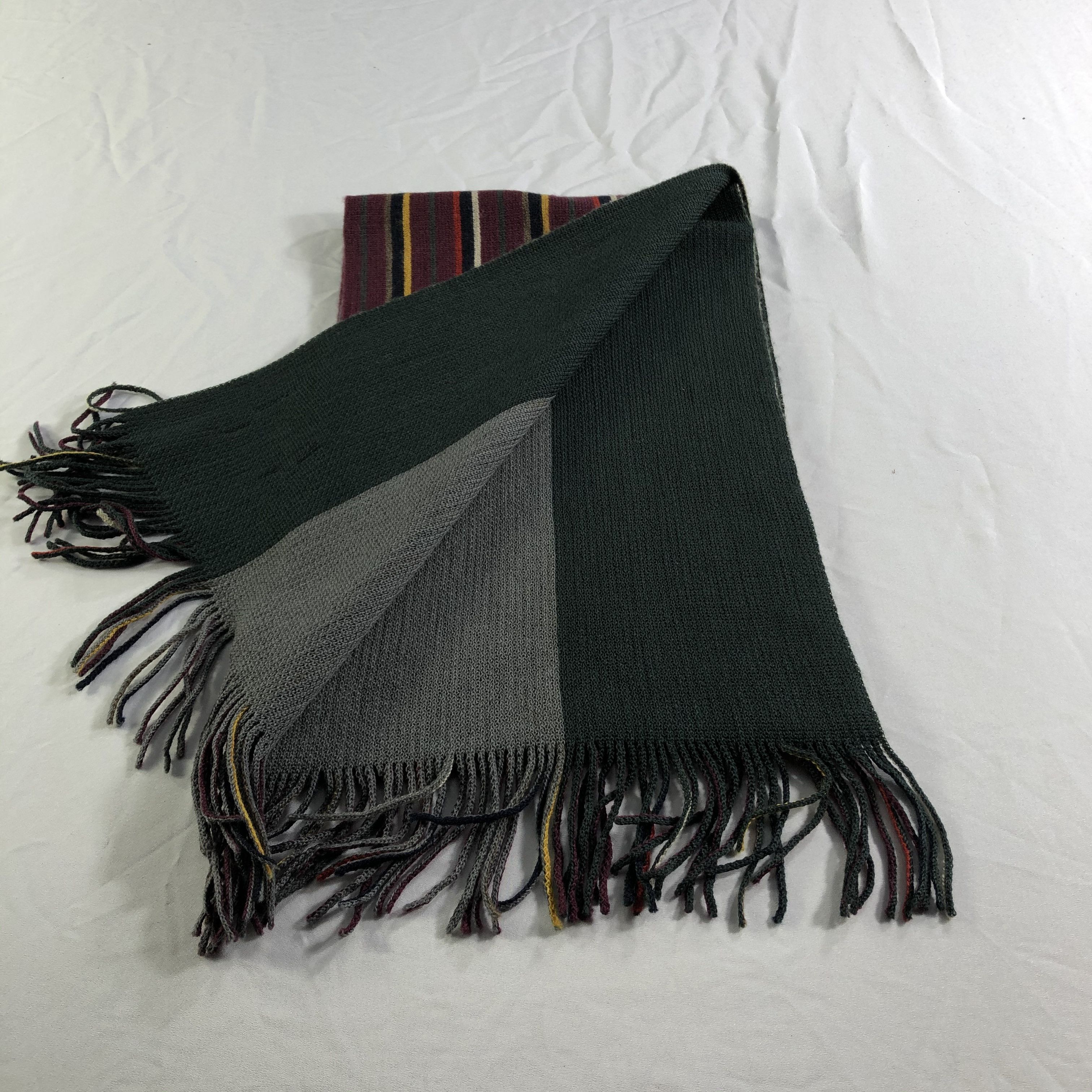 Chaps Chaps Striped Knit Wool Scarf Muffler Neckwear V2458 Size ONE SIZE - 5 Thumbnail