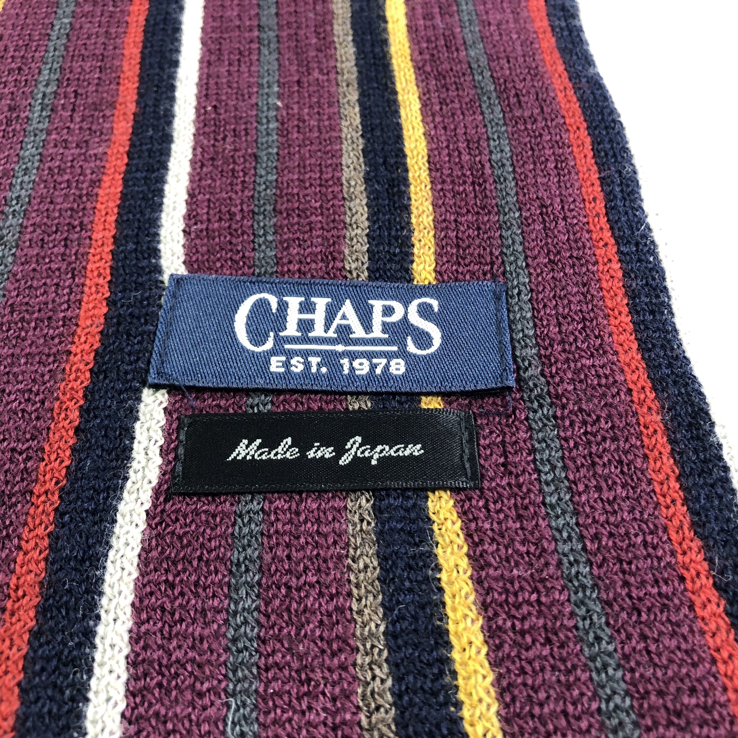 Chaps Chaps Striped Knit Wool Scarf Muffler Neckwear V2458 Size ONE SIZE - 4 Thumbnail