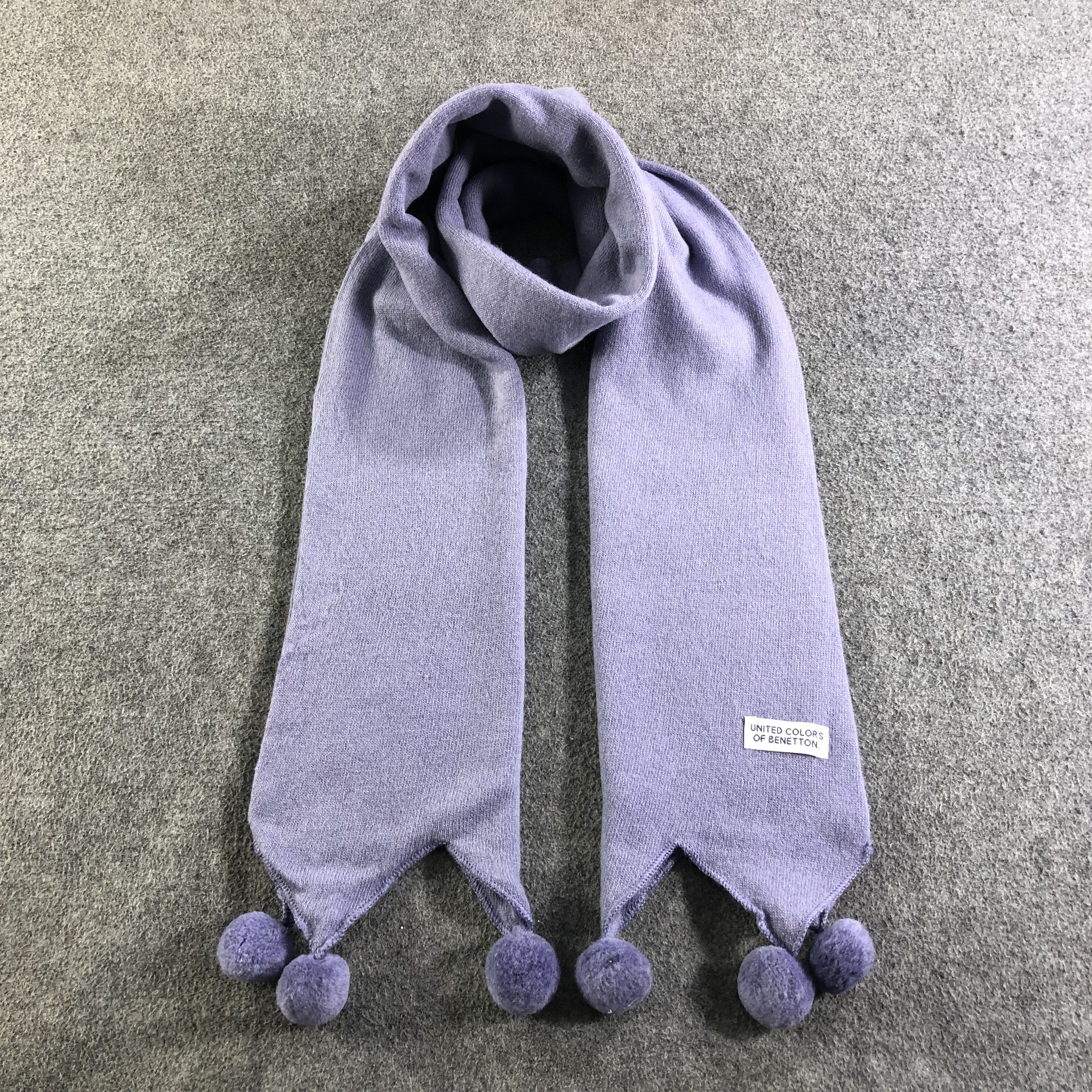 United Colors Of Benetton United Colors Of Benetton Bobbles Wool Scarf Muffler V2069 Size ONE SIZE - 1 Thumbnail