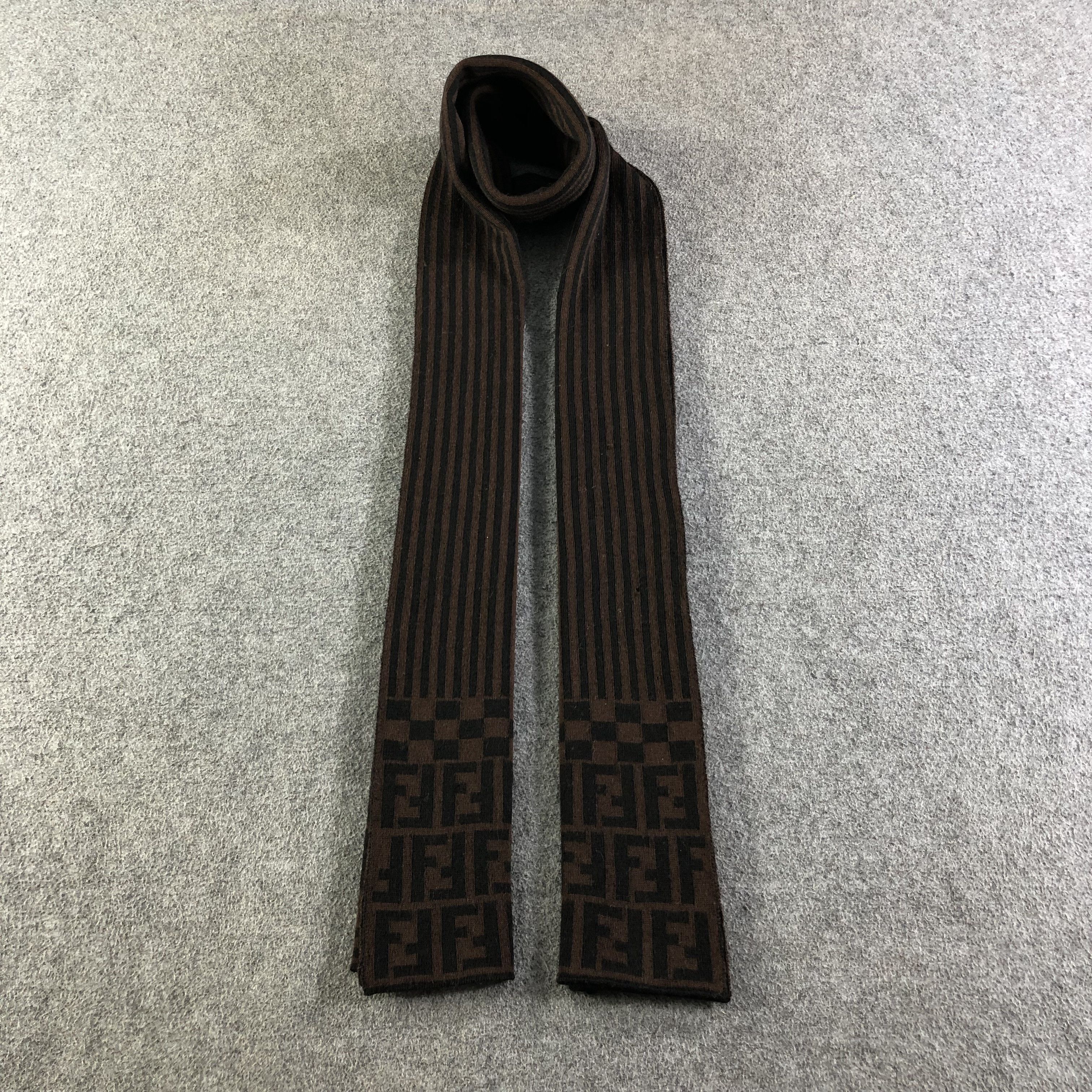 Fendi FENDI Striped Wool Scarf Muffler Neckwear V2107 Size ONE SIZE - 1 Thumbnail