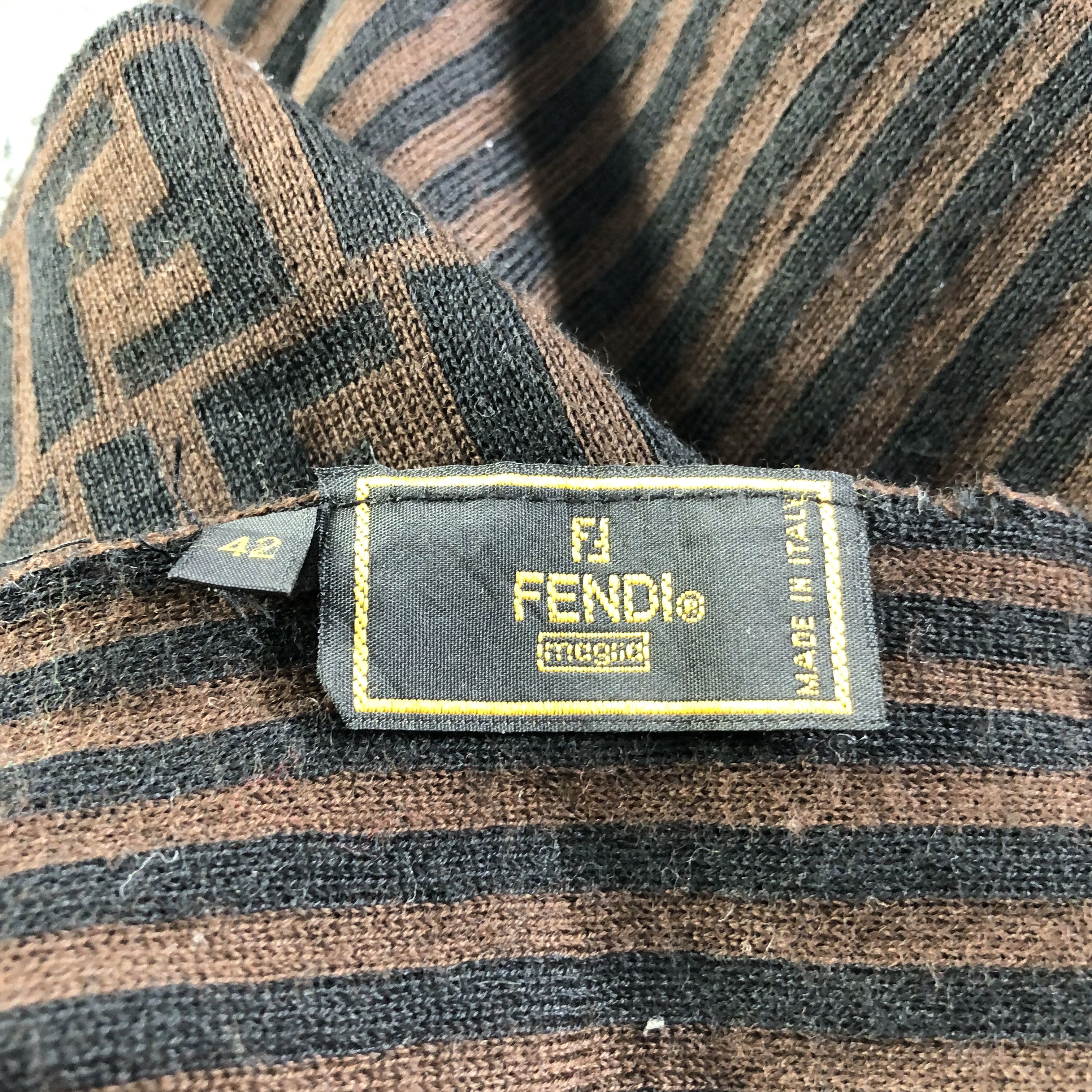 Fendi FENDI Striped Wool Scarf Muffler Neckwear V2107 Size ONE SIZE - 5 Thumbnail