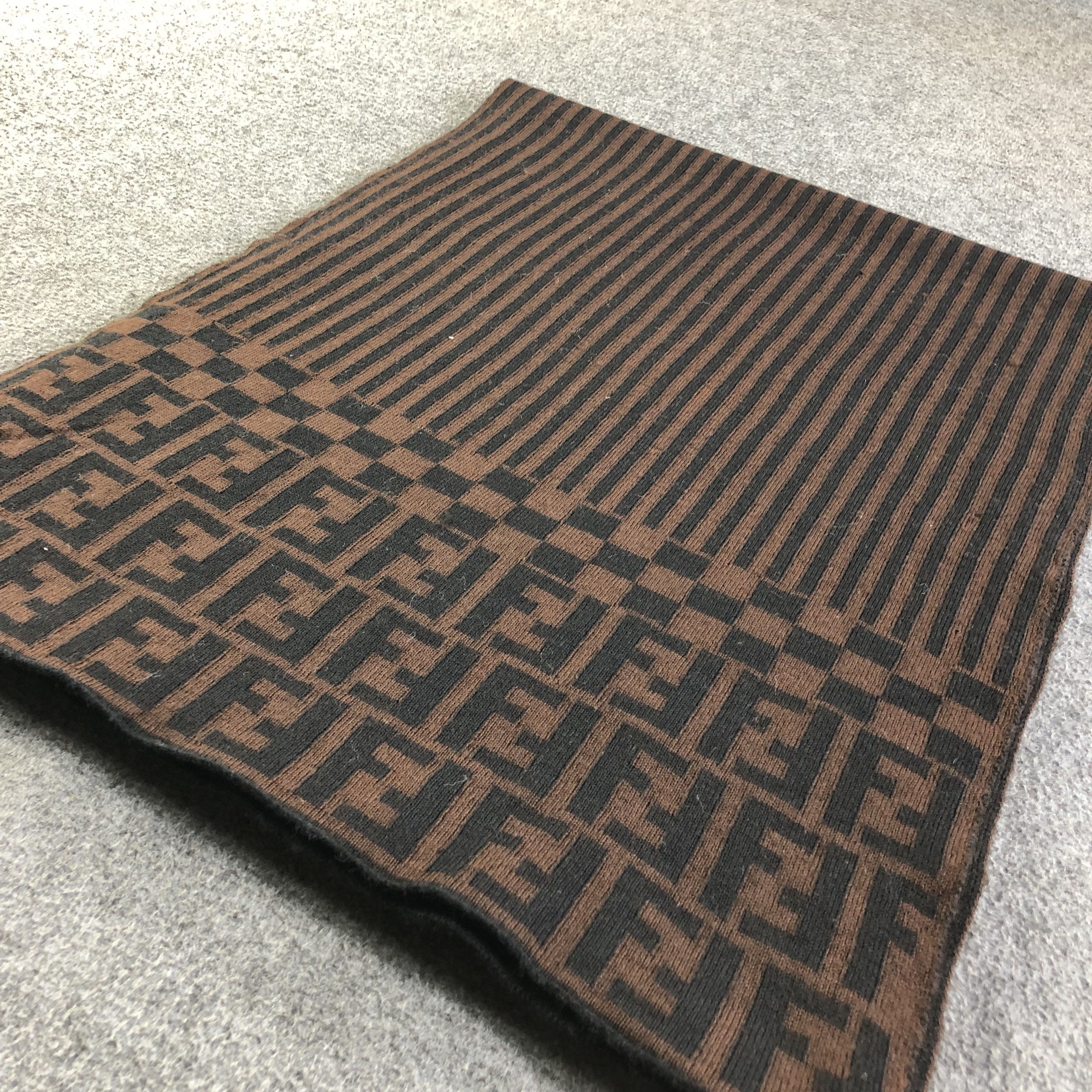 Fendi FENDI Striped Wool Scarf Muffler Neckwear V2107 Size ONE SIZE - 2 Thumbnail