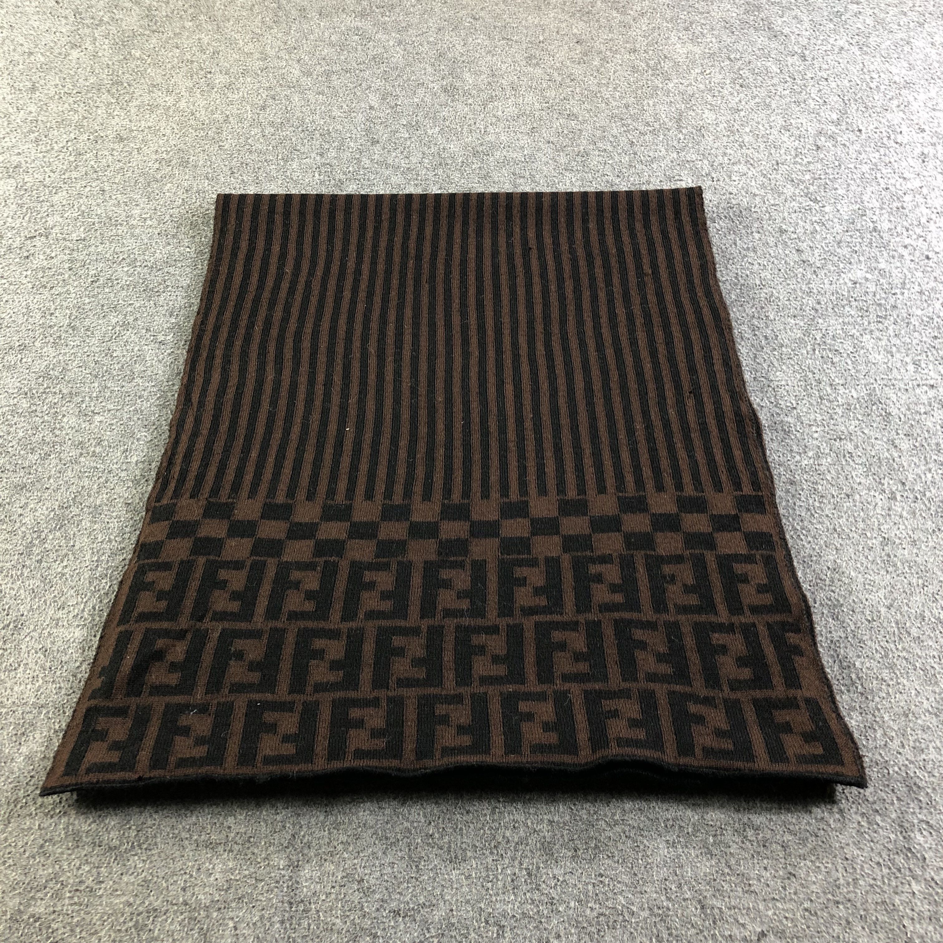 Fendi FENDI Striped Wool Scarf Muffler Neckwear V2107 Size ONE SIZE - 4 Thumbnail