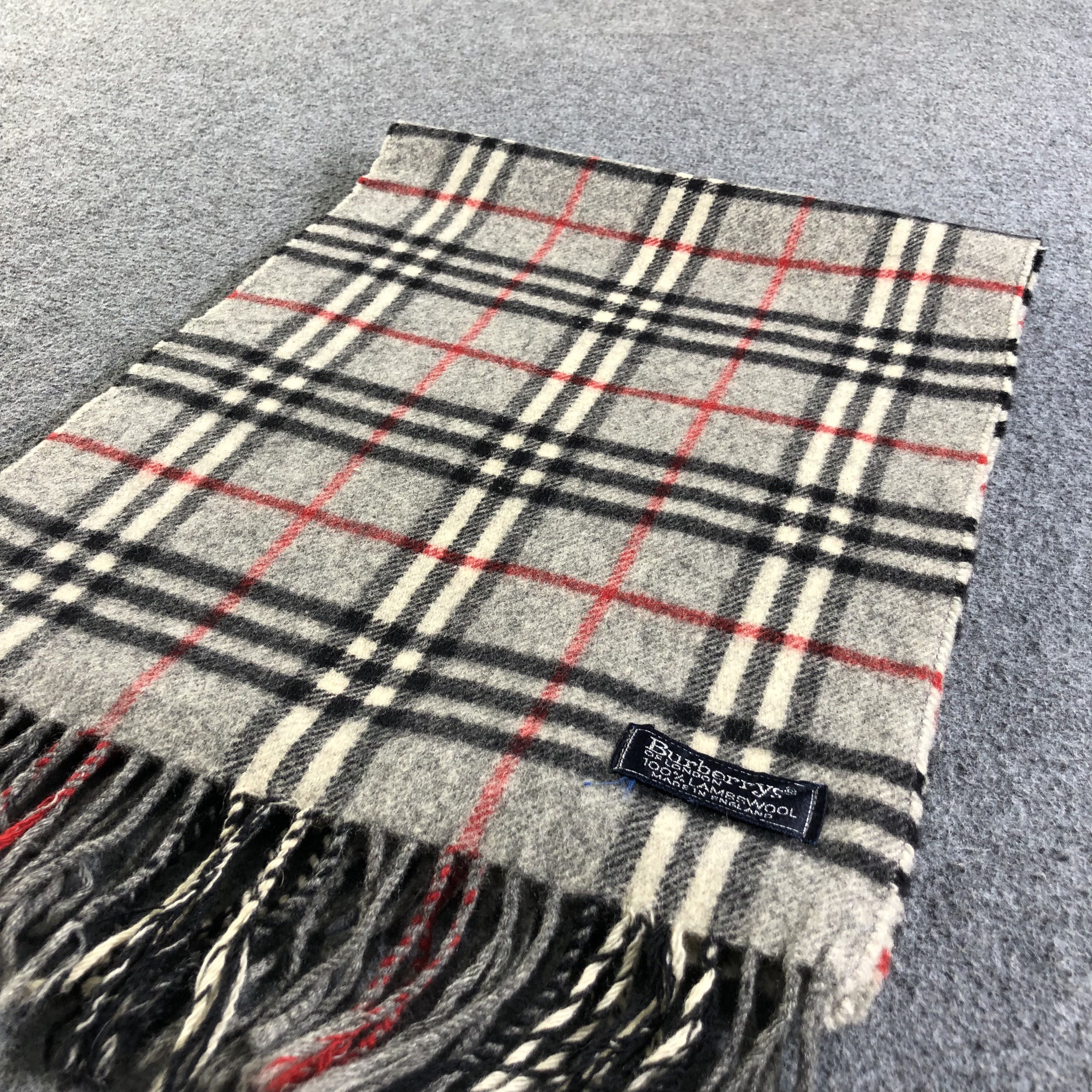 Burberry Burberrys Nova Check Grey Wool Scarf Muffler Neckwear V2116 Size ONE SIZE - 3 Thumbnail