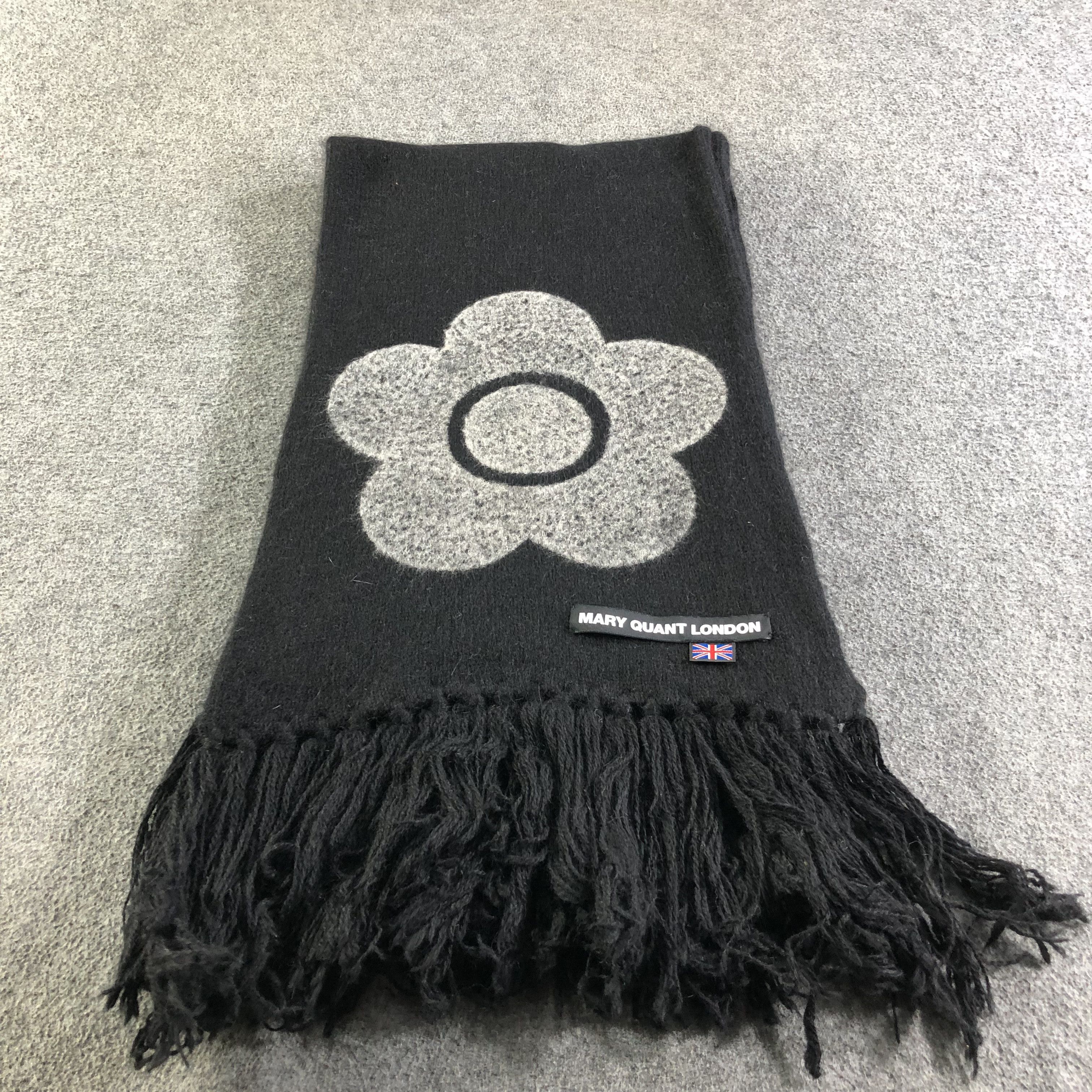 Vintage Mary Quant Flower Wool Scarf Muffler Neckwear V2191 Size ONE SIZE - 2 Thumbnail