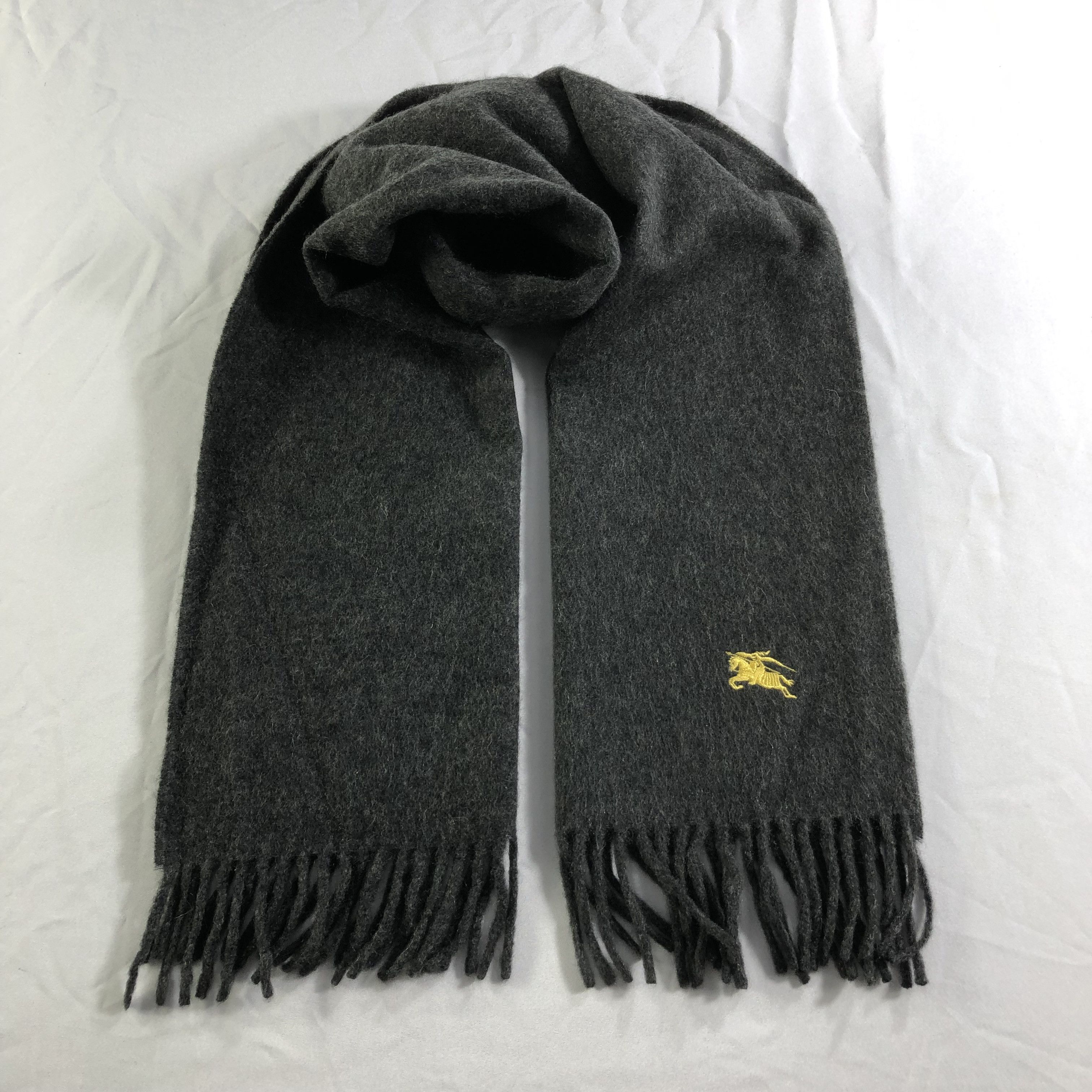 image of Burberrys Plain Cashmere Scarf Muffler Neckwear V2213, Men's