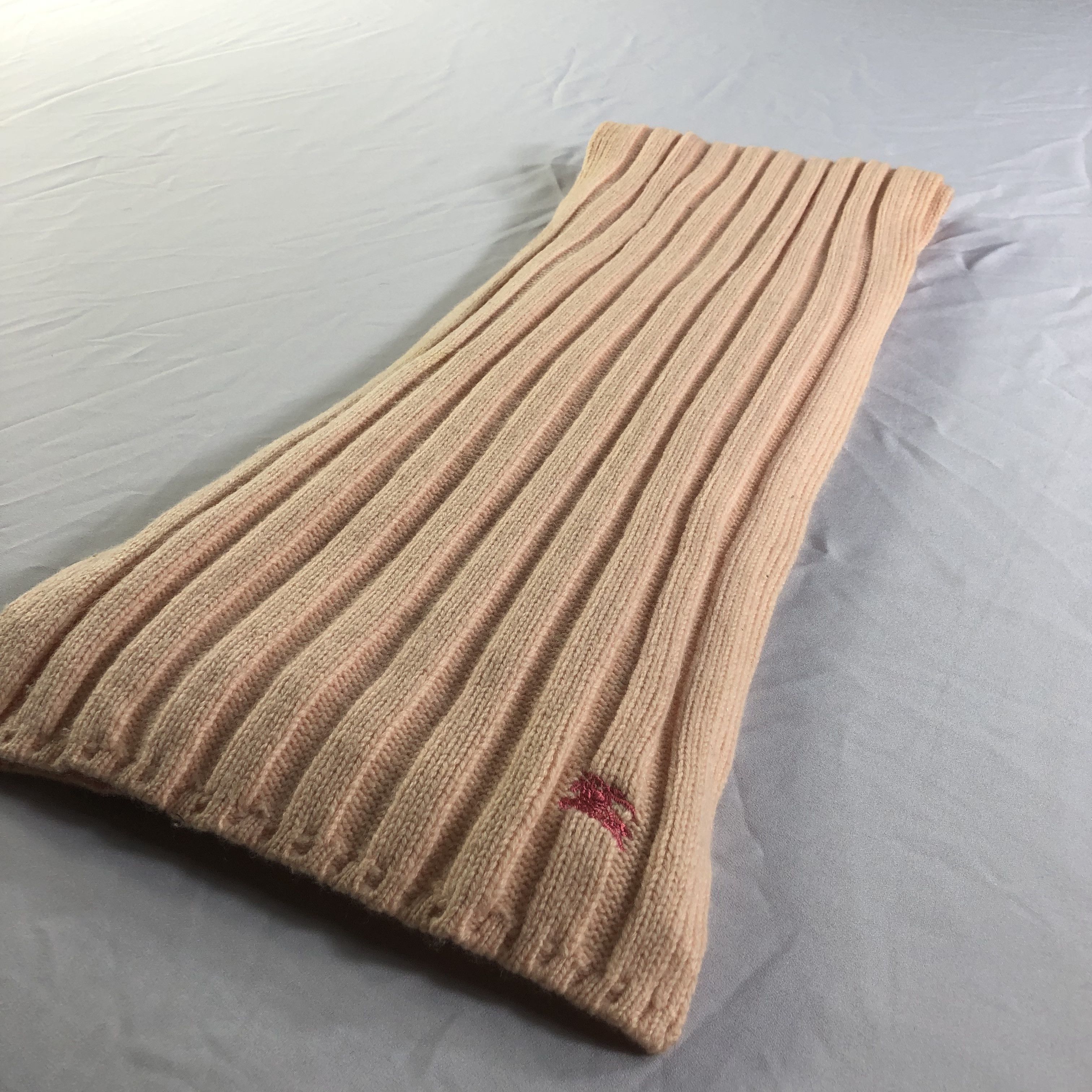Burberry Burberrys Pleated Knit Wool Scarf Muffler Neckwear V2230 Size ONE SIZE - 3 Thumbnail