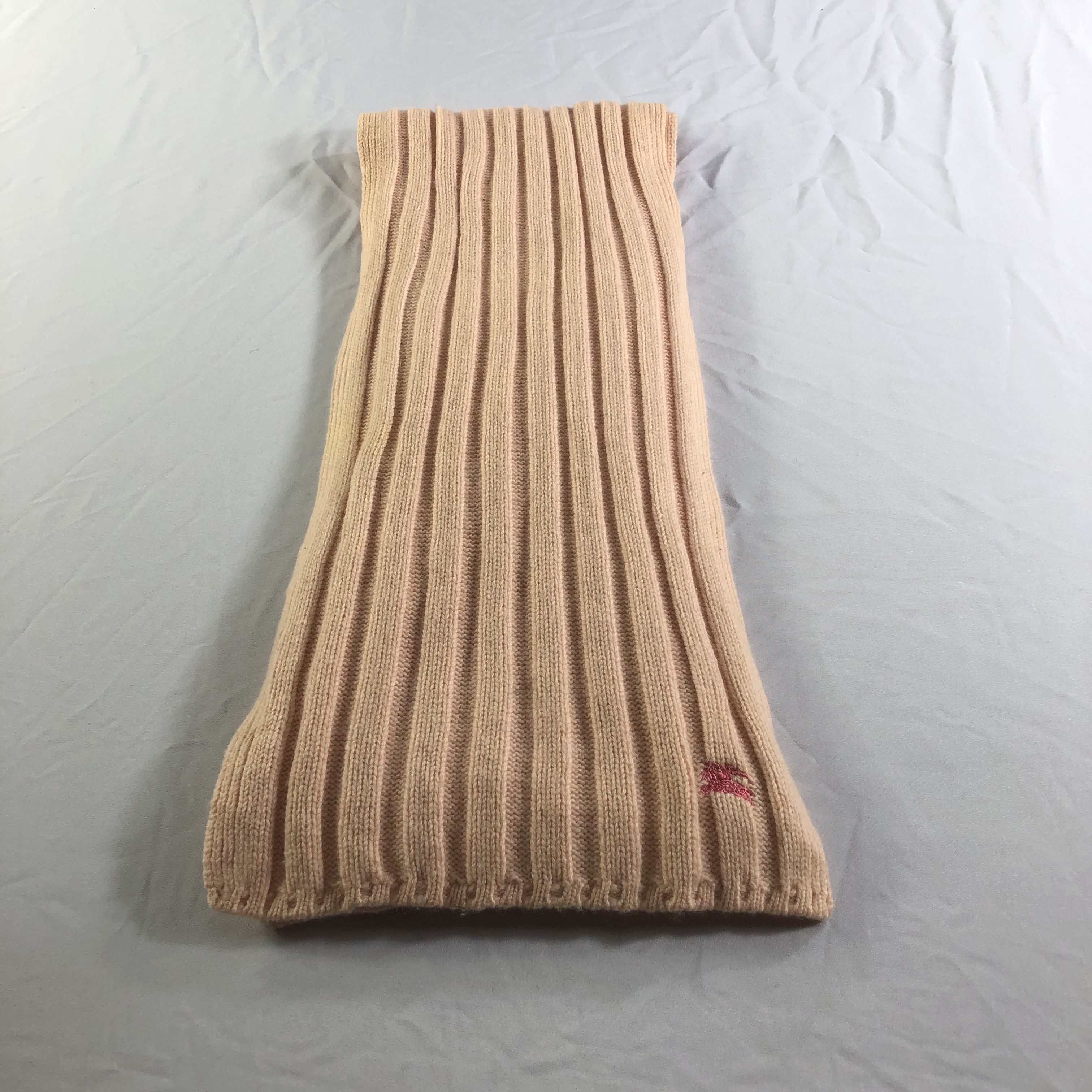 Burberry Burberrys Pleated Knit Wool Scarf Muffler Neckwear V2230 Size ONE SIZE - 2 Thumbnail