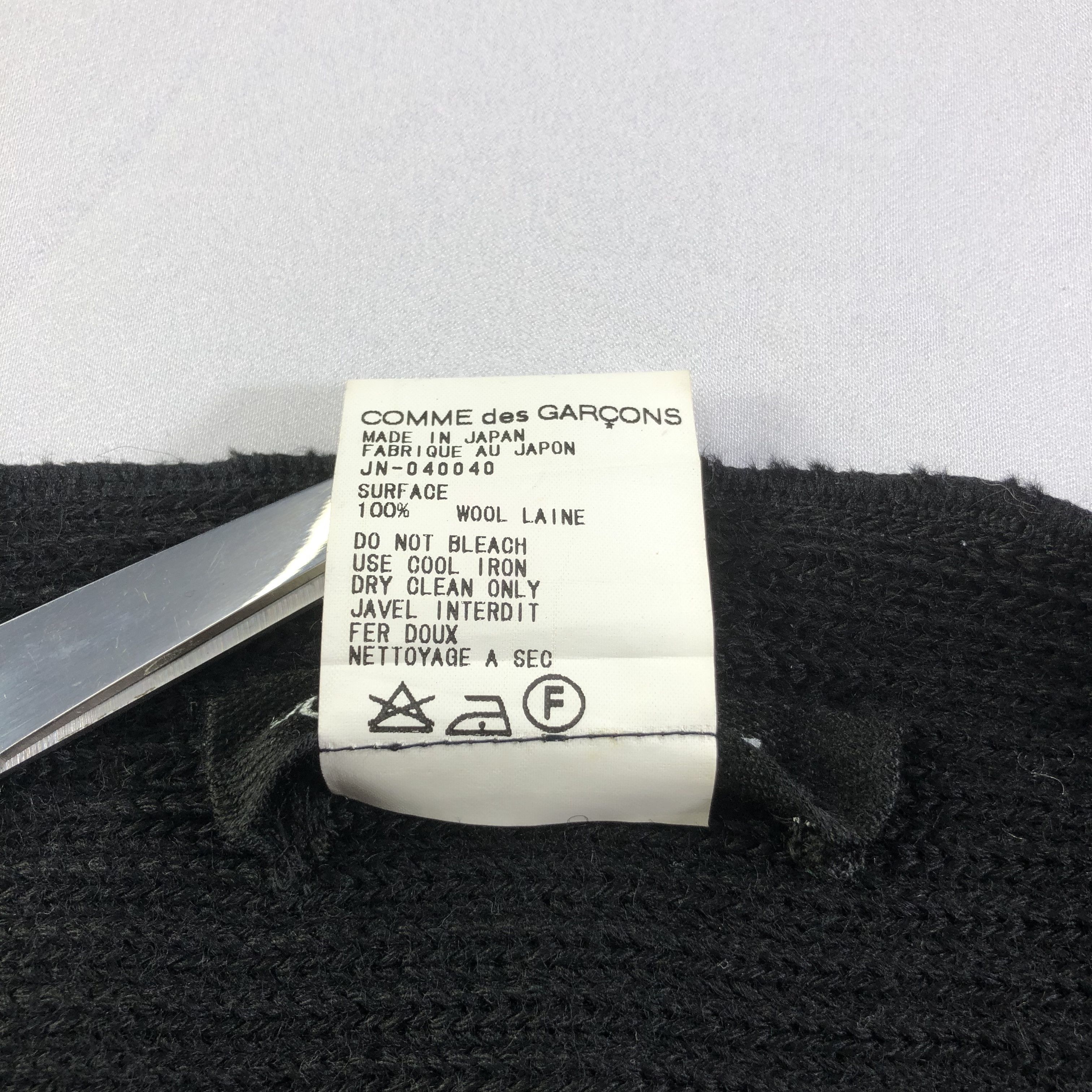 Comme des Garcons Junya Watanabe Black Knit Wool Scarf Muffler Neckwear V2256 Size ONE SIZE - 5 Thumbnail