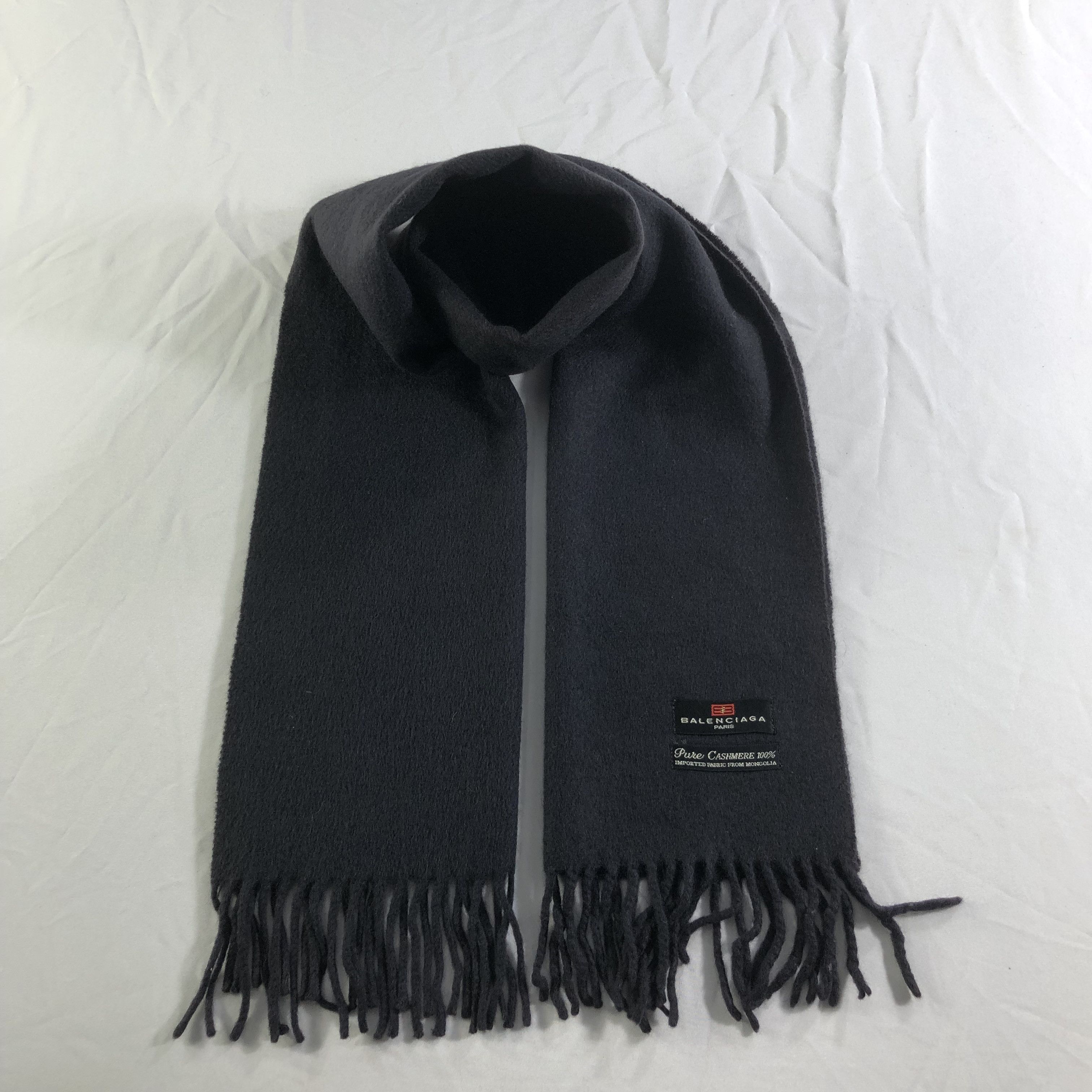 image of Archival Clothing x Balenciaga Cashmere Scarf in Black, Men's