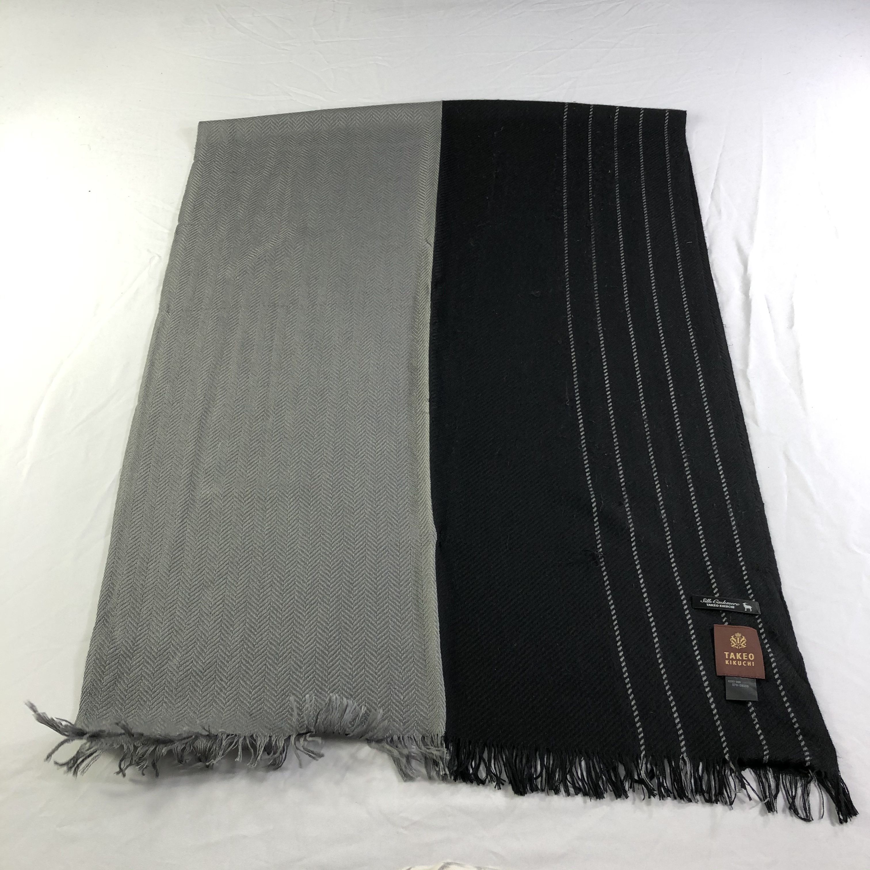 Takeo Kikuchi Takeo Kikuchi Stripe Wool Scarf Muffler Neckwear V2330 Size ONE SIZE - 2 Thumbnail