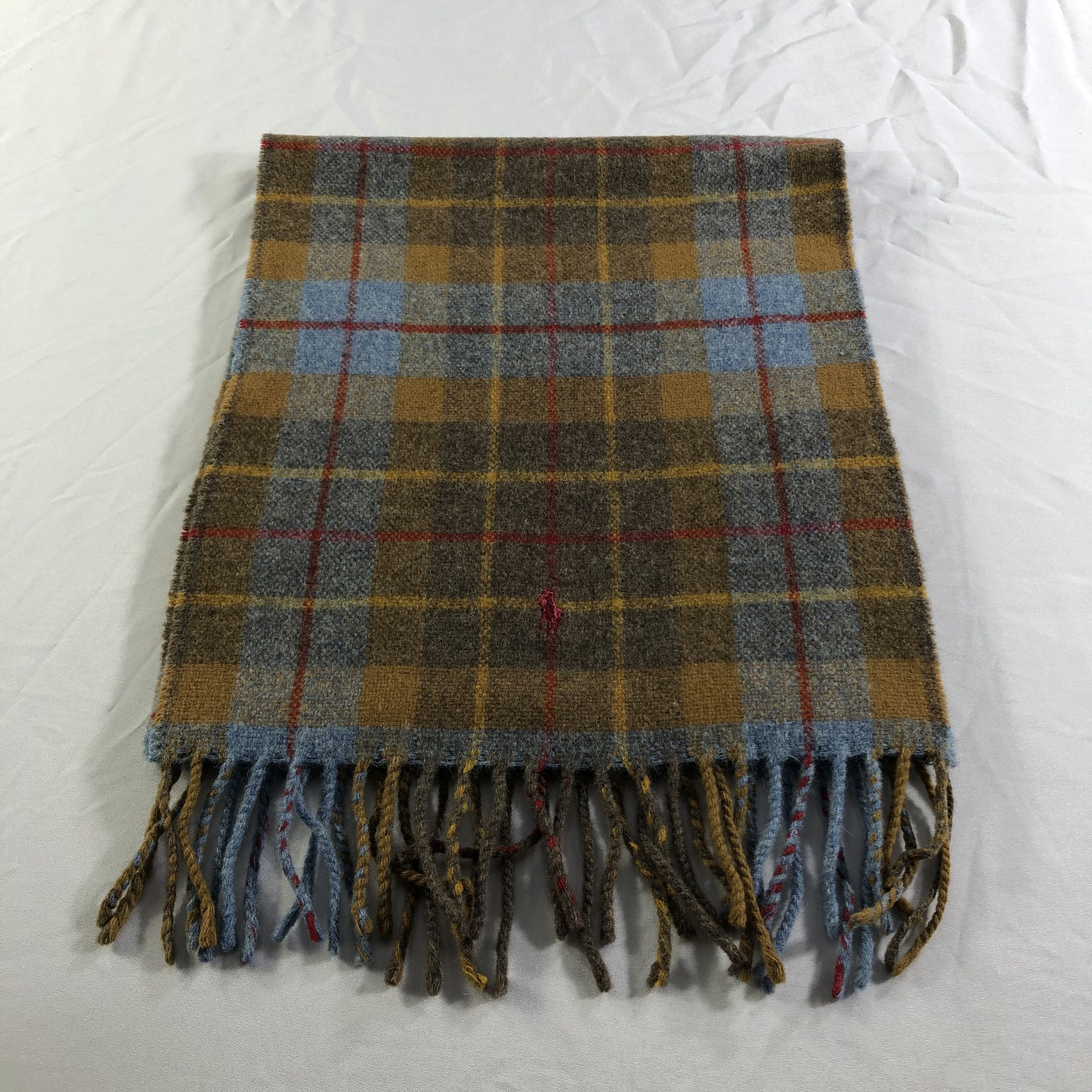 Polo Ralph Lauren Polo Ralph Lauren Tartan Wool Scarf Muffler Neckwear V2342 Size ONE SIZE - 2 Thumbnail