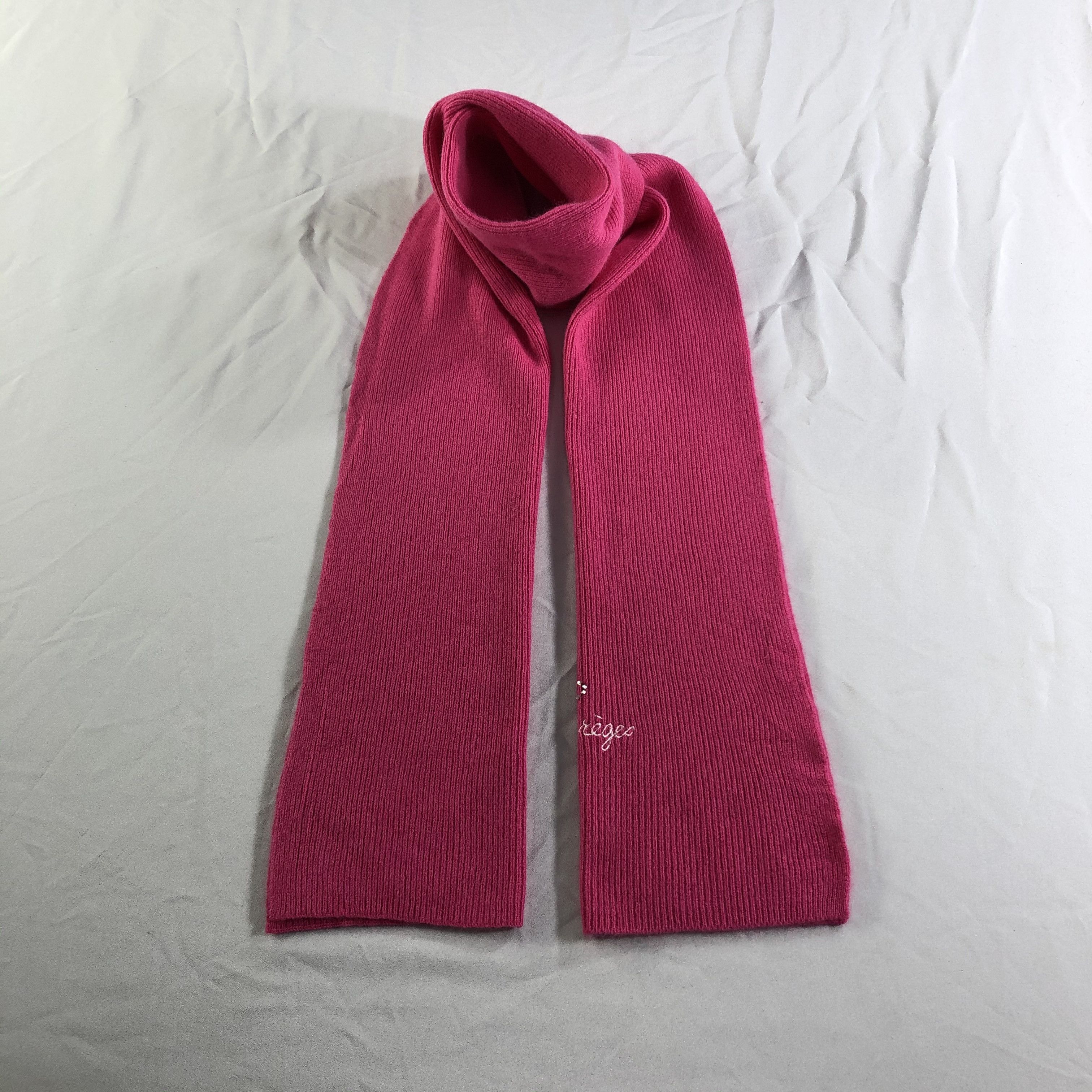 Courreges Courreges Pleated Wool Scarf Muffler Neckwear V2350 Size ONE SIZE - 1 Thumbnail
