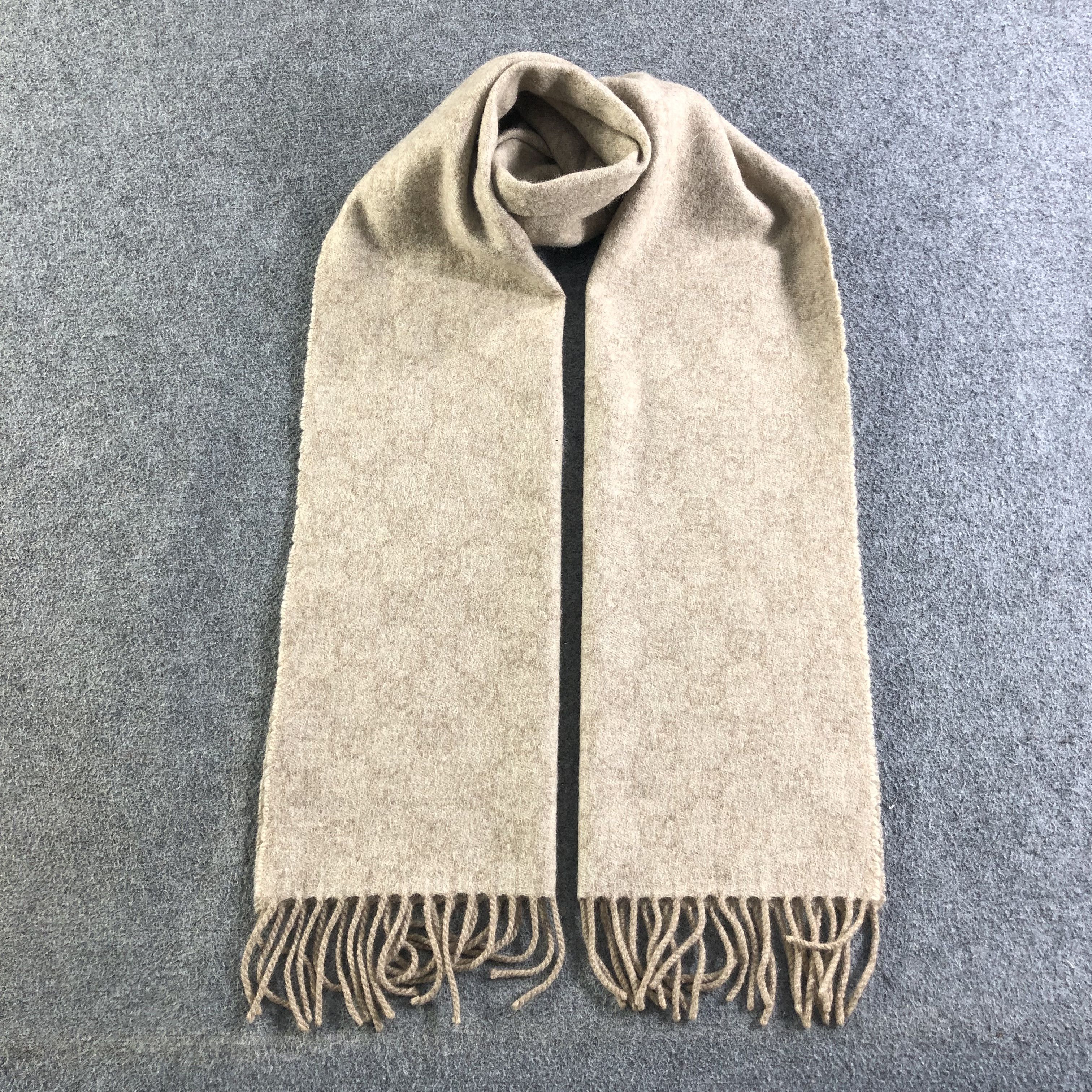 Gucci Gucci Monogram Cashmere Scarf Muffler Neckwear V2607 Size ONE SIZE - 1 Thumbnail