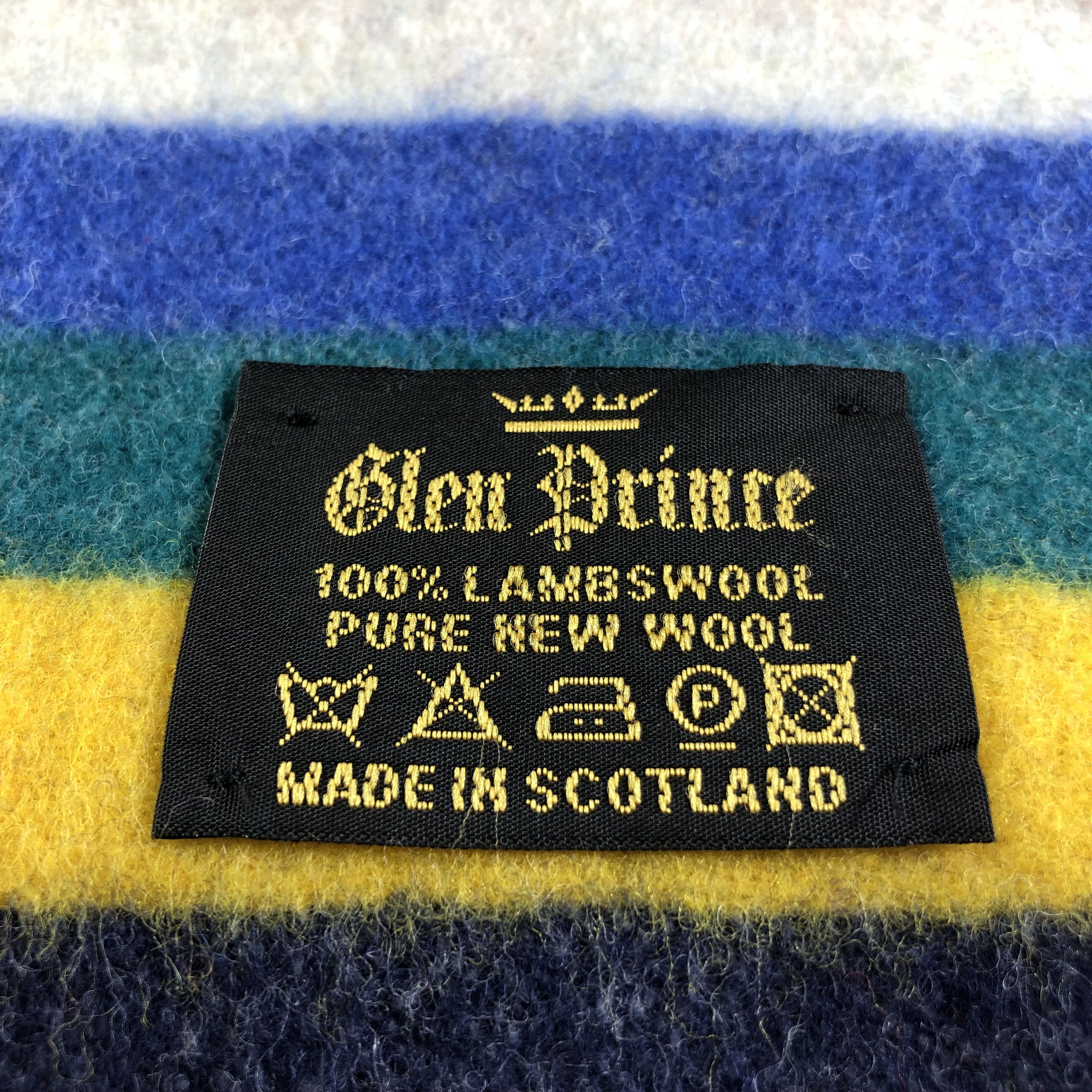 Vintage Glen Prince Striped Wool Scarf Muffler Neckwear V2591 Size ONE SIZE - 4 Thumbnail