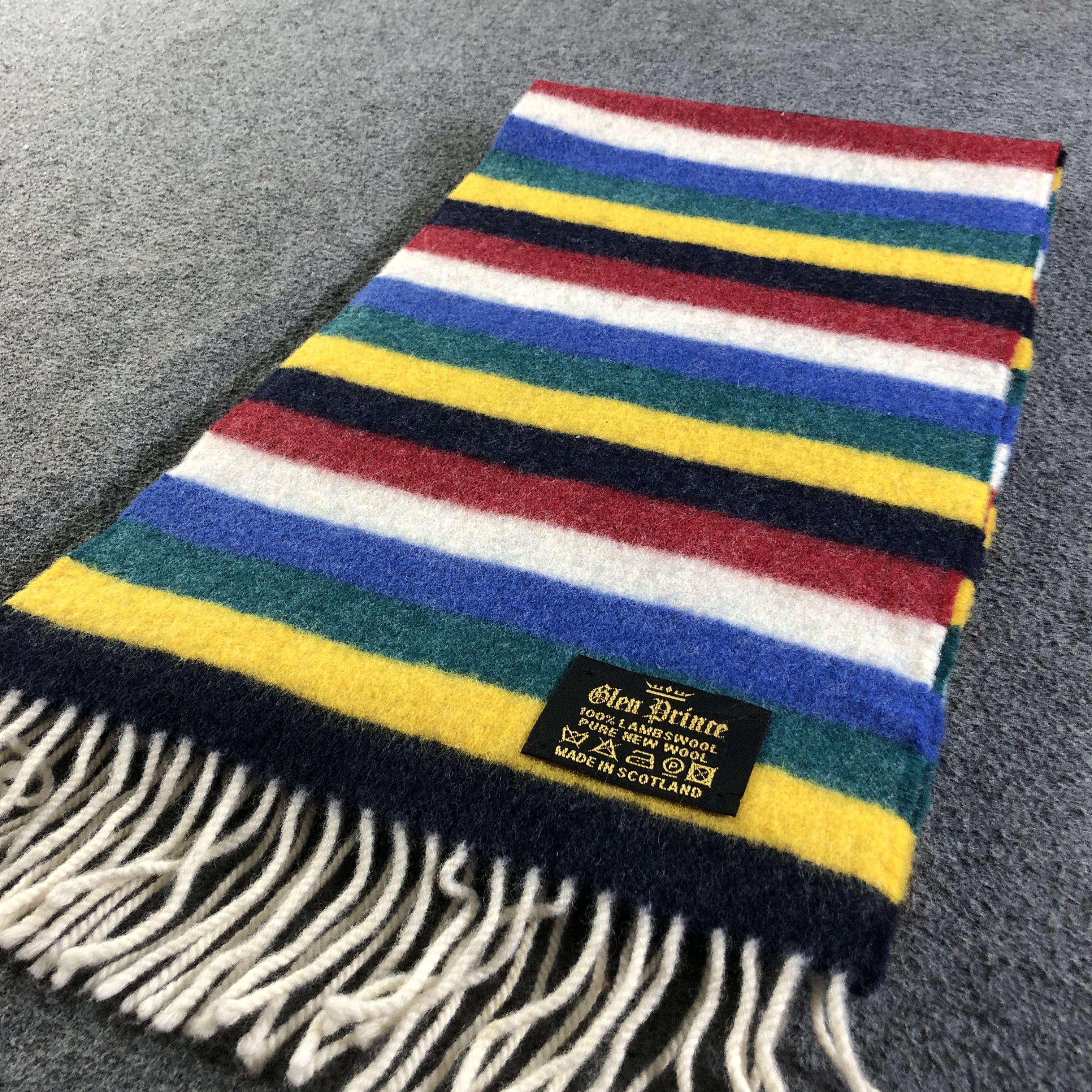 Vintage Glen Prince Striped Wool Scarf Muffler Neckwear V2591 Size ONE SIZE - 3 Thumbnail
