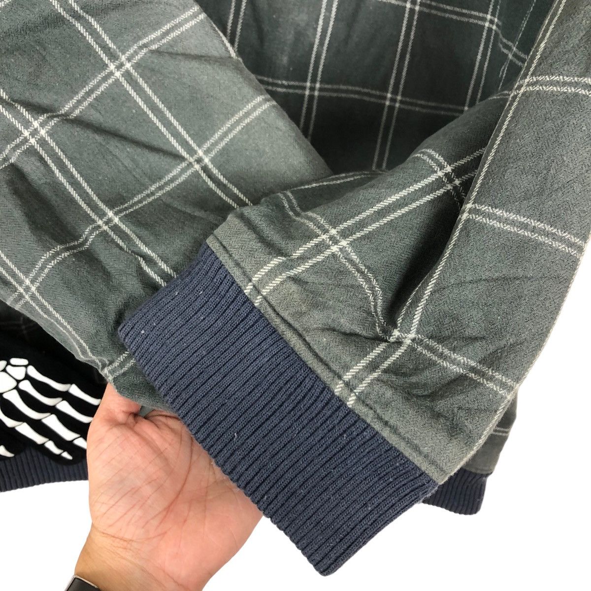 Japanese Brand 🔥90s VINTAGE BOMBER JACKET NAVY FLAG MILITARY TARTAN DESIGN Size US L / EU 52-54 / 3 - 11 Thumbnail