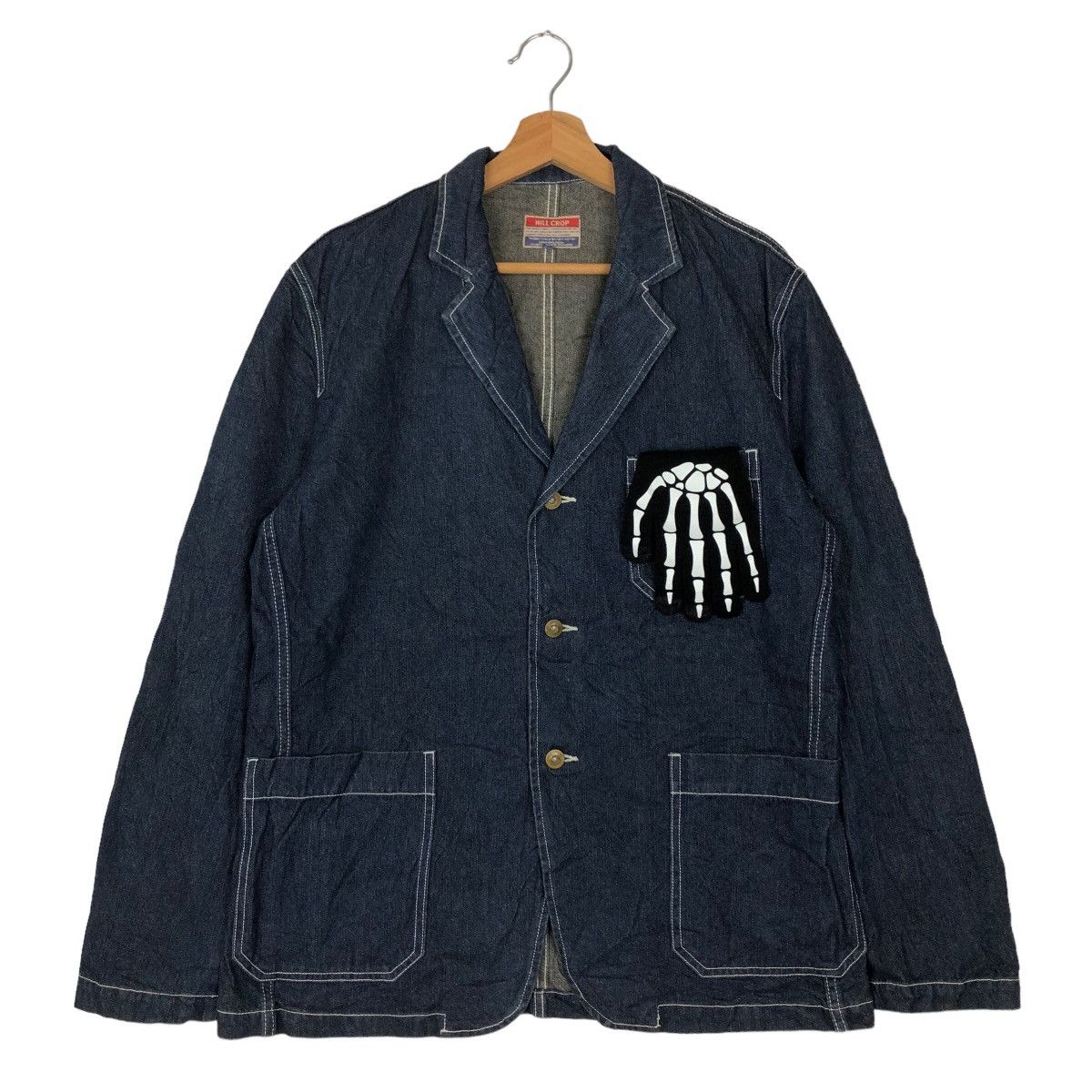Issey Miyake 🔥VINTAGE CHORE DENIM WORK JACKET HILL CROP JAPAN Size US L / EU 52-54 / 3 - 1 Thumbnail