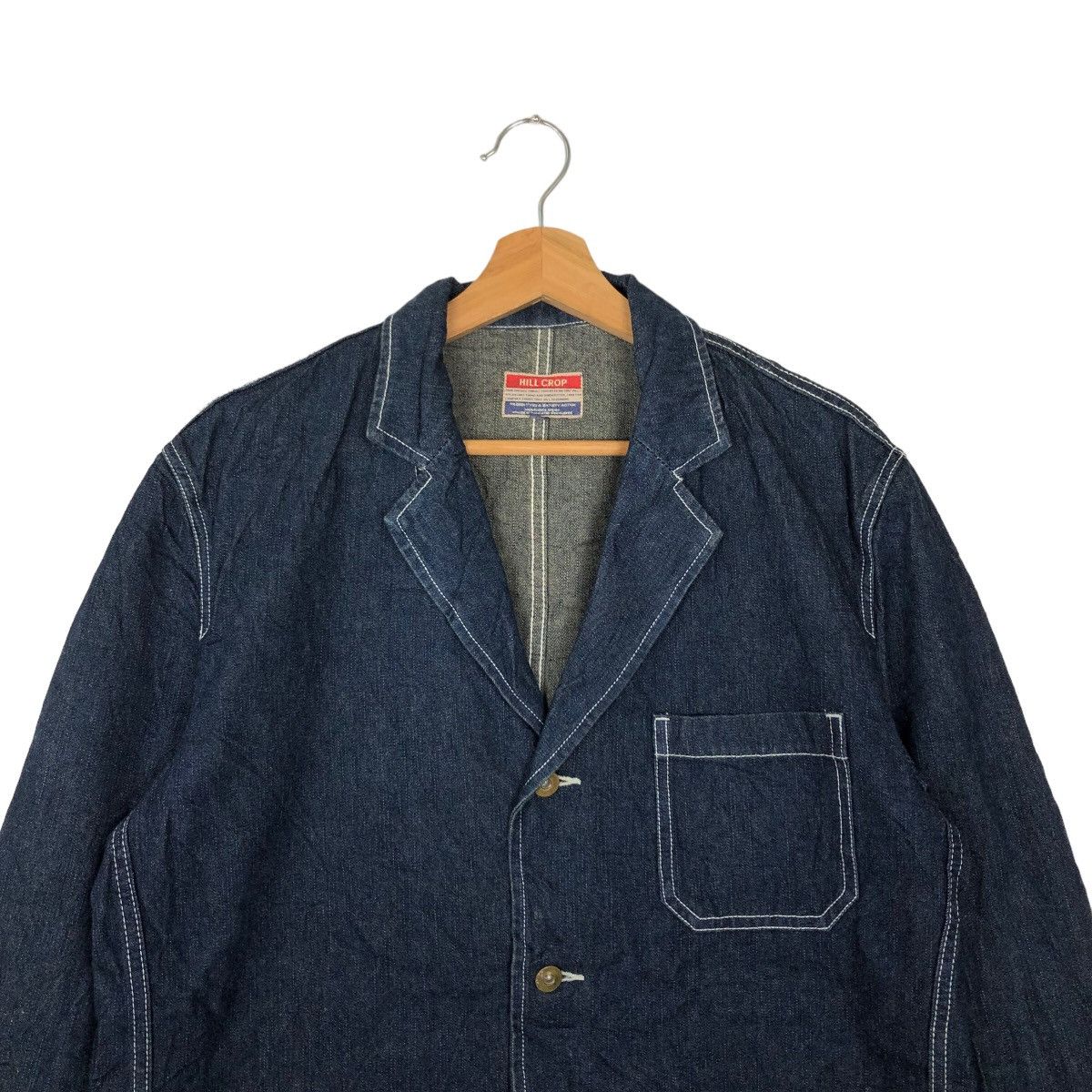 Issey Miyake 🔥VINTAGE CHORE DENIM WORK JACKET HILL CROP JAPAN Size US L / EU 52-54 / 3 - 2 Thumbnail