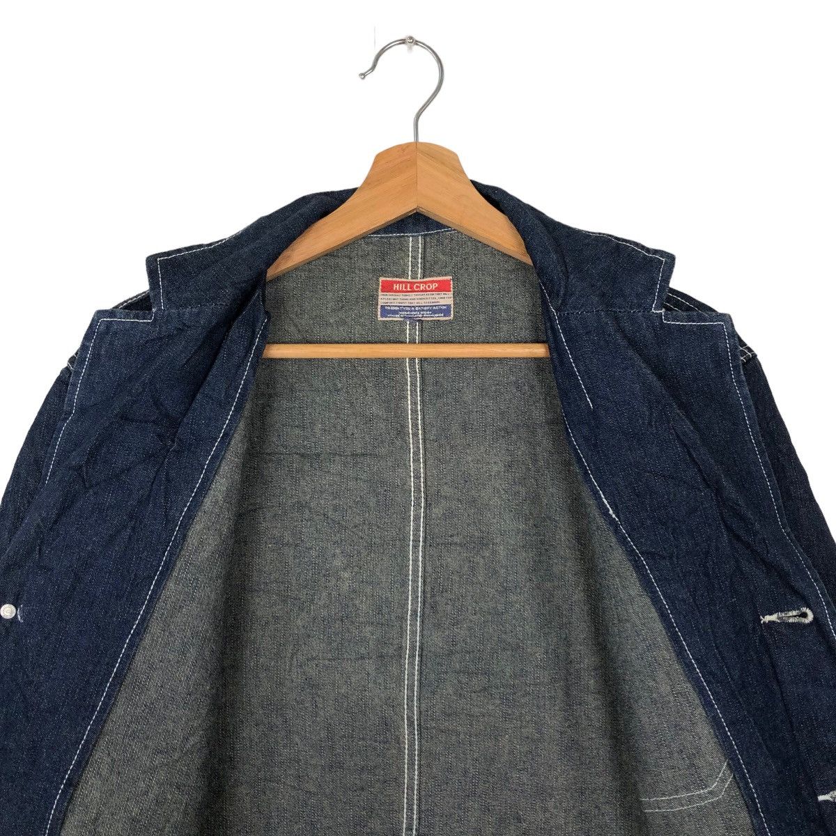 Issey Miyake 🔥VINTAGE CHORE DENIM WORK JACKET HILL CROP JAPAN Size US L / EU 52-54 / 3 - 10 Thumbnail