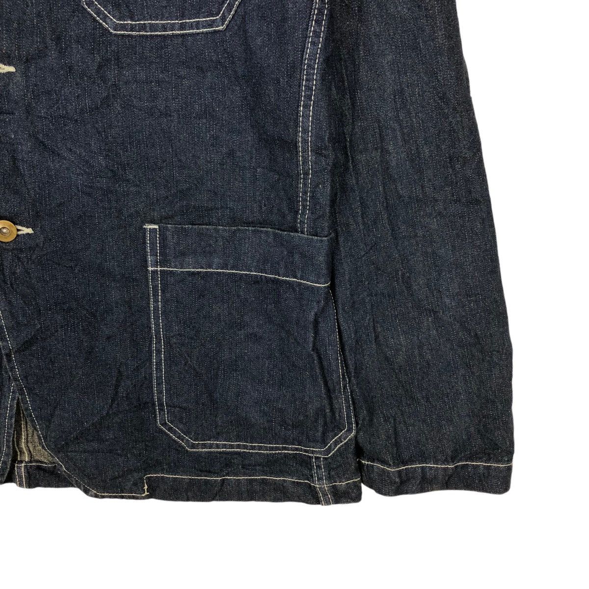 Issey Miyake 🔥VINTAGE CHORE DENIM WORK JACKET HILL CROP JAPAN Size US L / EU 52-54 / 3 - 4 Thumbnail