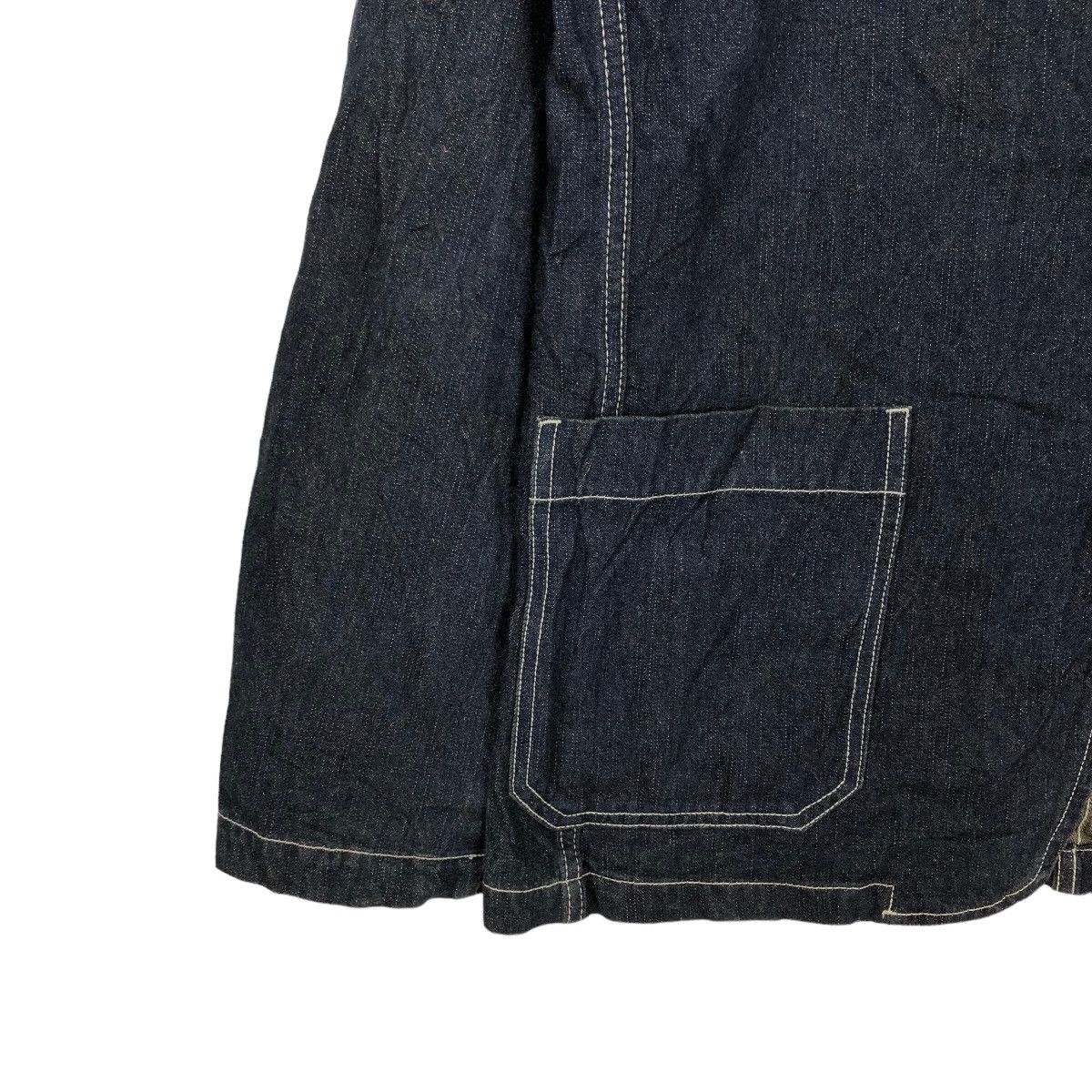Issey Miyake 🔥VINTAGE CHORE DENIM WORK JACKET HILL CROP JAPAN Size US L / EU 52-54 / 3 - 3 Thumbnail