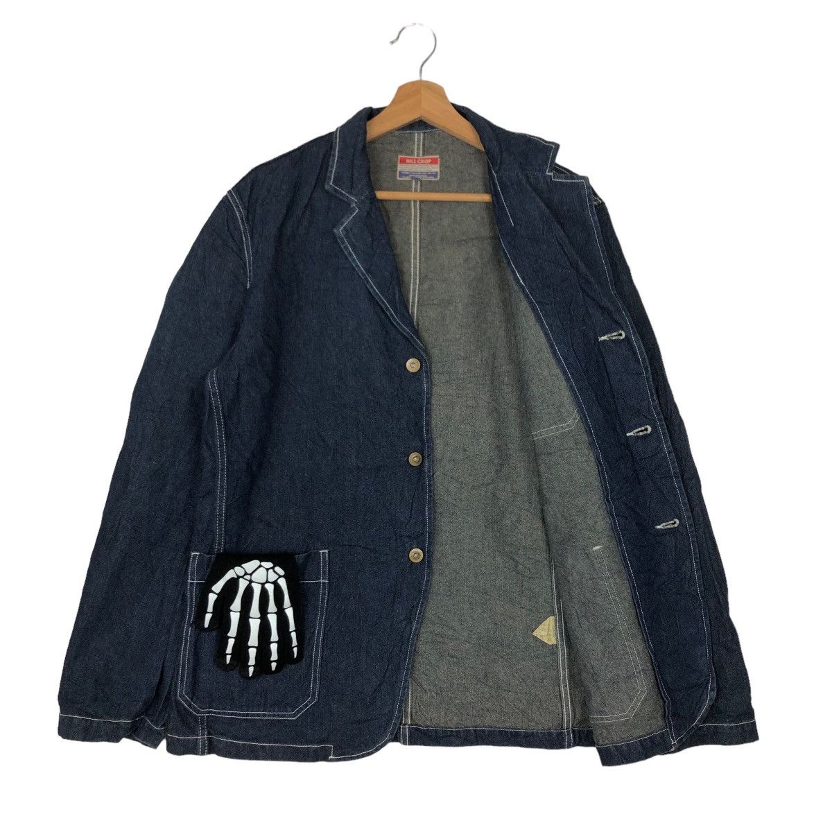 Issey Miyake 🔥VINTAGE CHORE DENIM WORK JACKET HILL CROP JAPAN Size US L / EU 52-54 / 3 - 8 Thumbnail