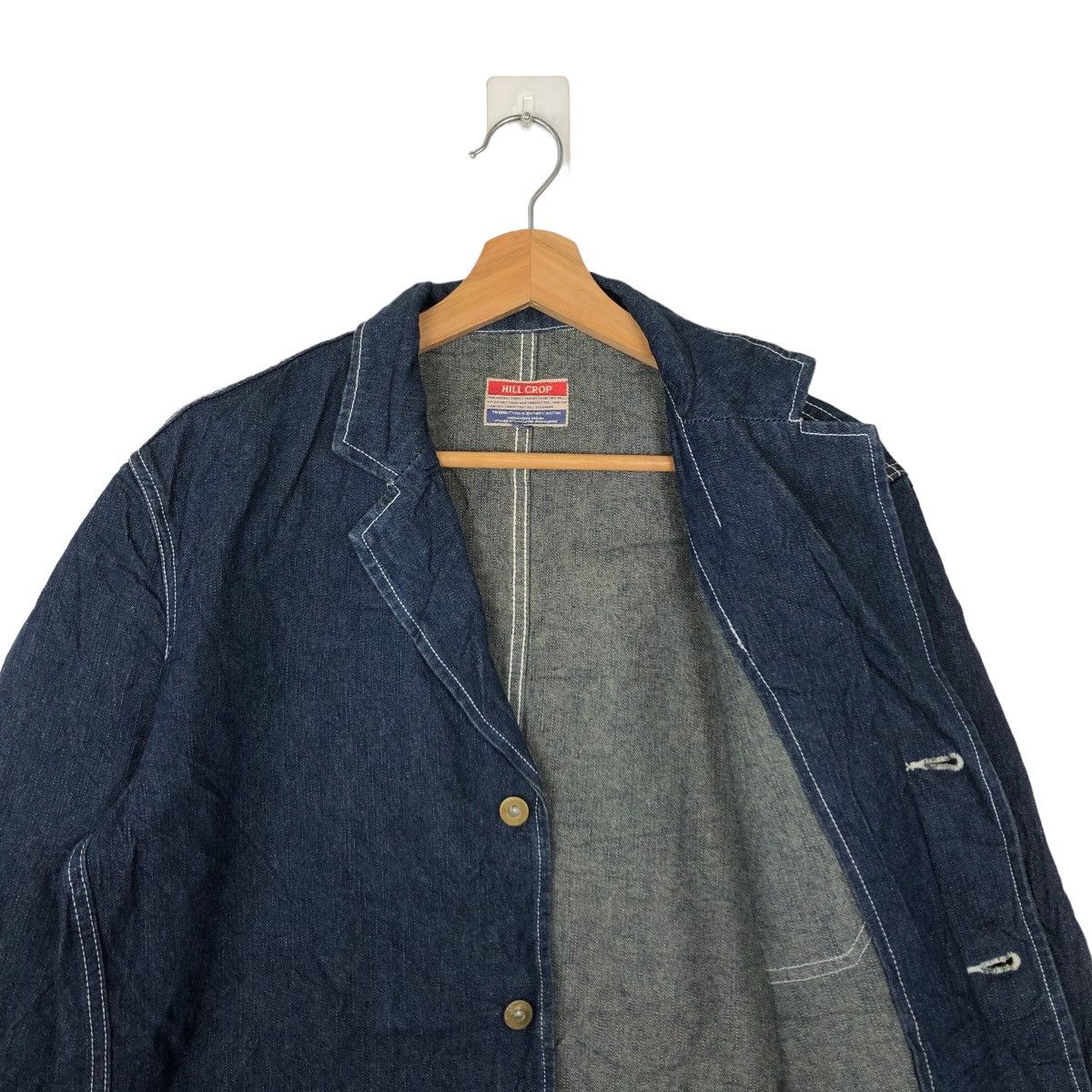 Issey Miyake 🔥VINTAGE CHORE DENIM WORK JACKET HILL CROP JAPAN Size US L / EU 52-54 / 3 - 9 Thumbnail