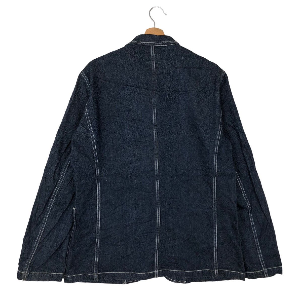 Issey Miyake 🔥VINTAGE CHORE DENIM WORK JACKET HILL CROP JAPAN Size US L / EU 52-54 / 3 - 7 Thumbnail
